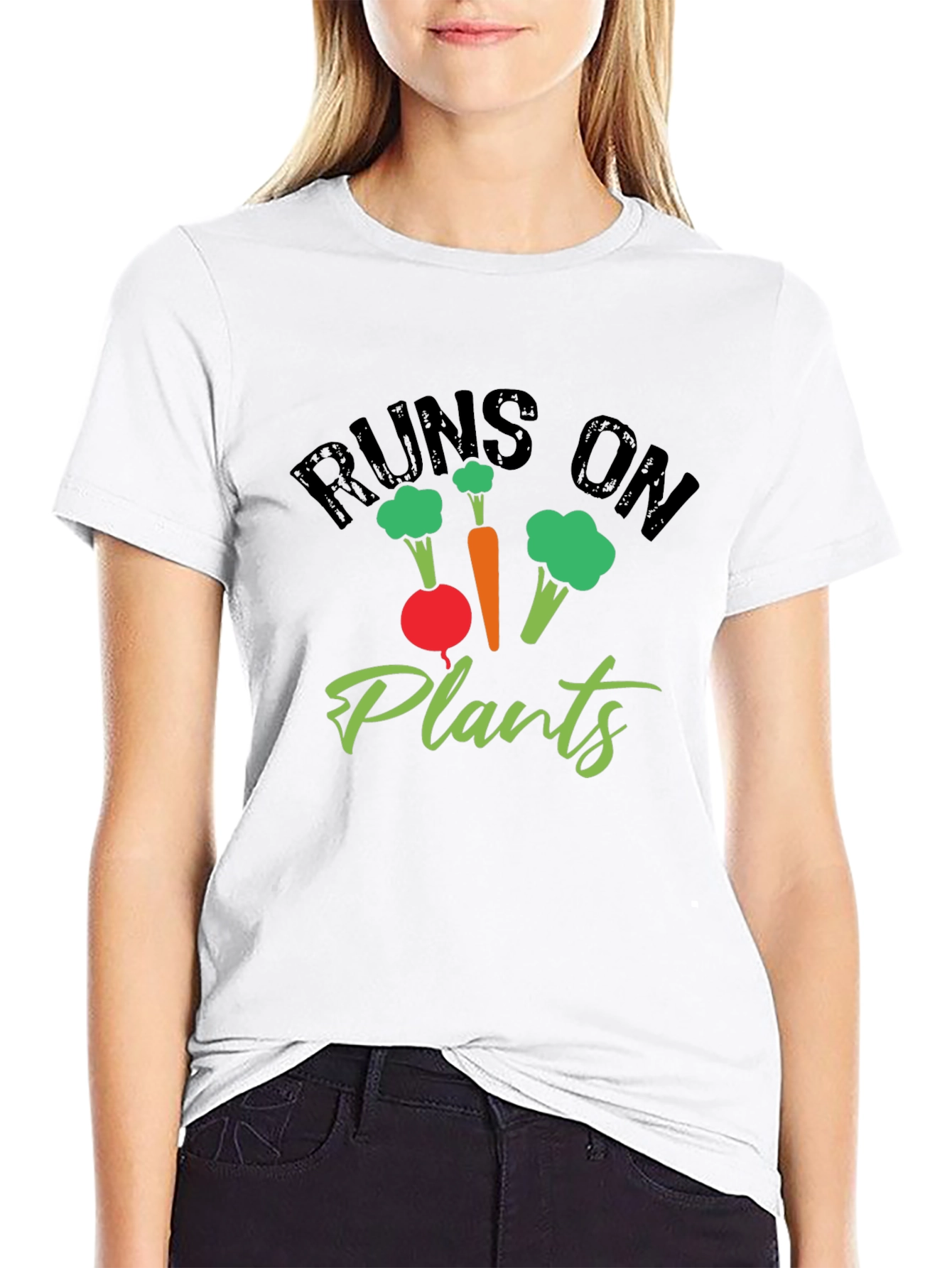 Runs on Plants Graphic Tee - Vegan Friendly