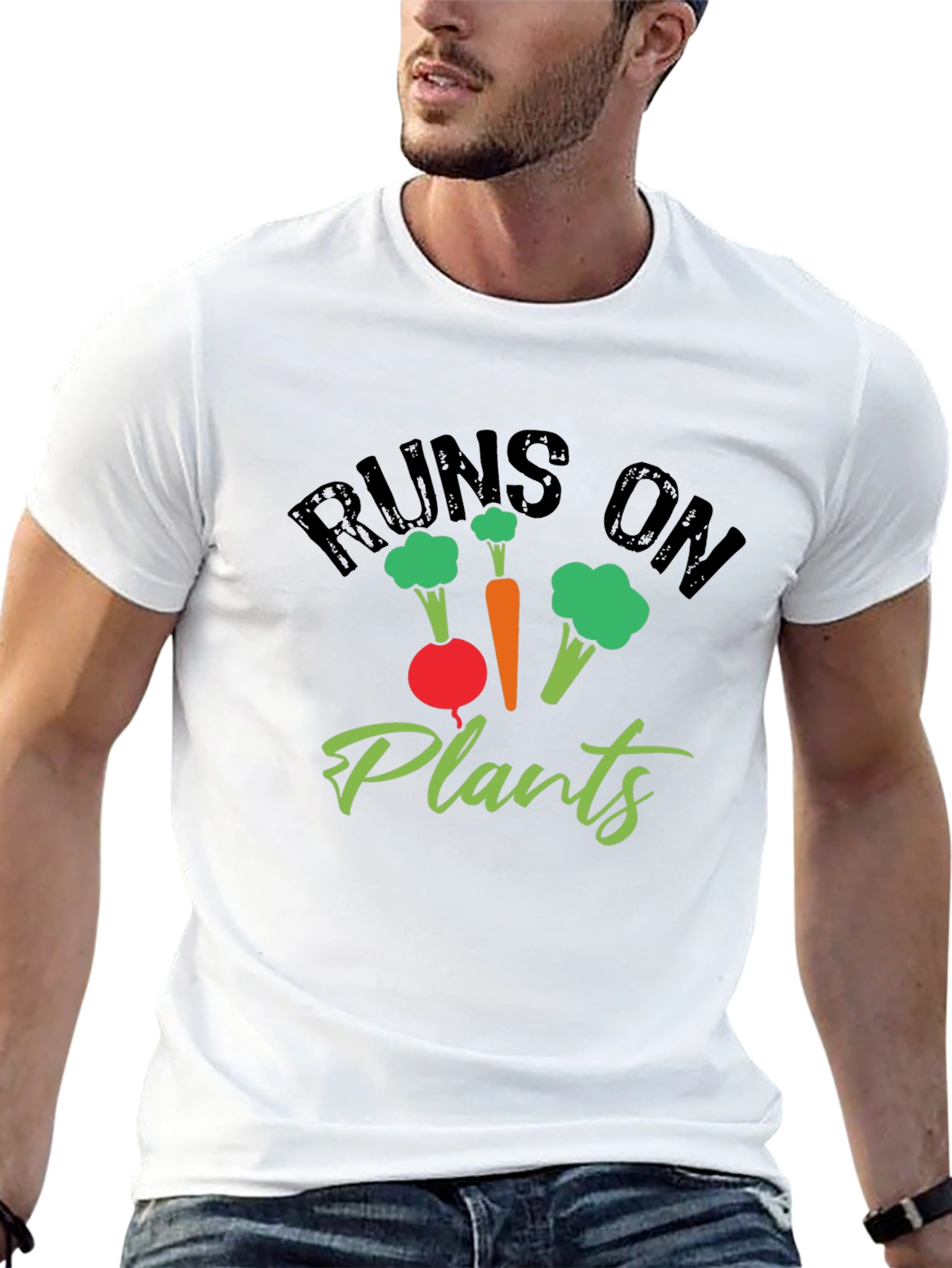 Runs on Plants Graphic Tee - Vegan Friendly