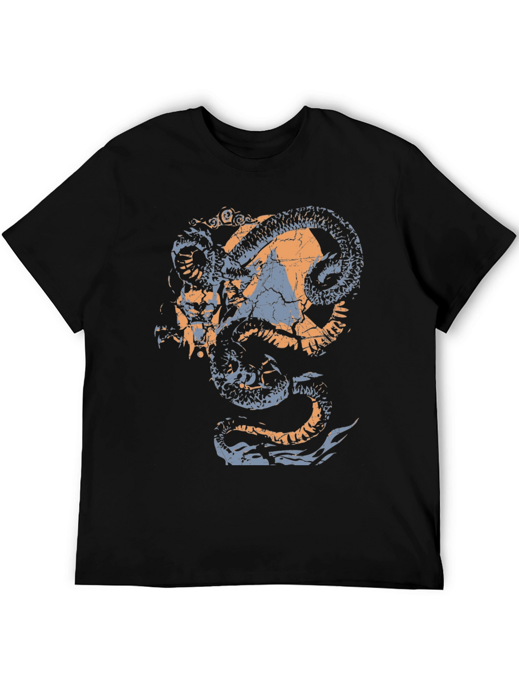 Octopus Kraken Graphic Tee - Black Cotton