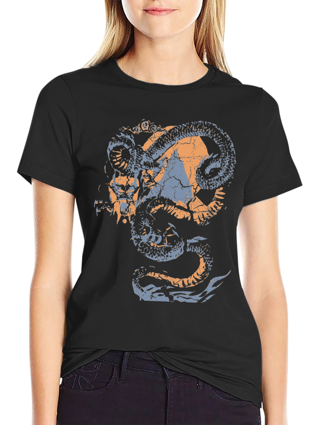 Octopus Kraken Graphic Tee - Black Cotton