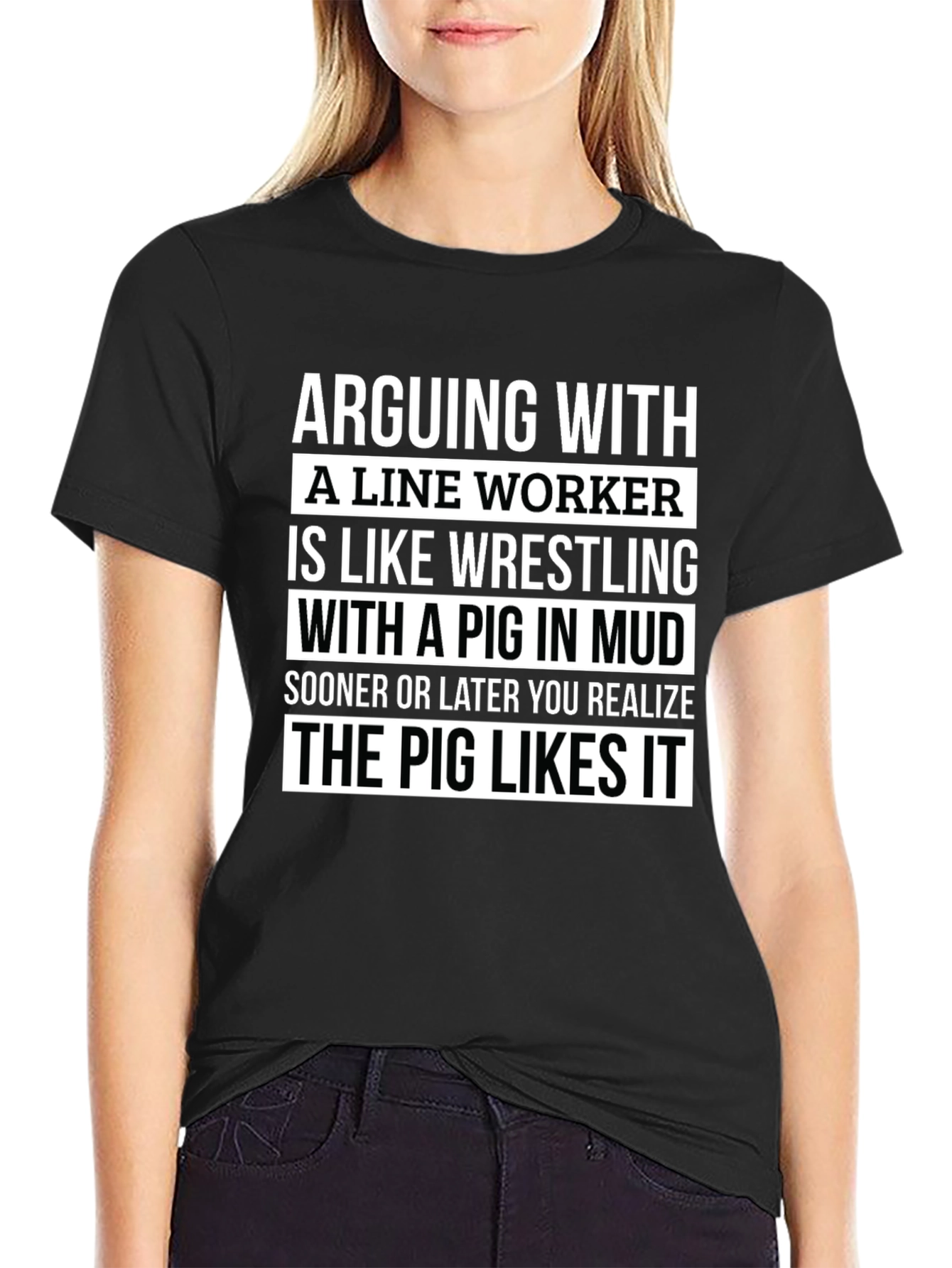 Arguing with a Lineman T-Shirt Funny Work Humor