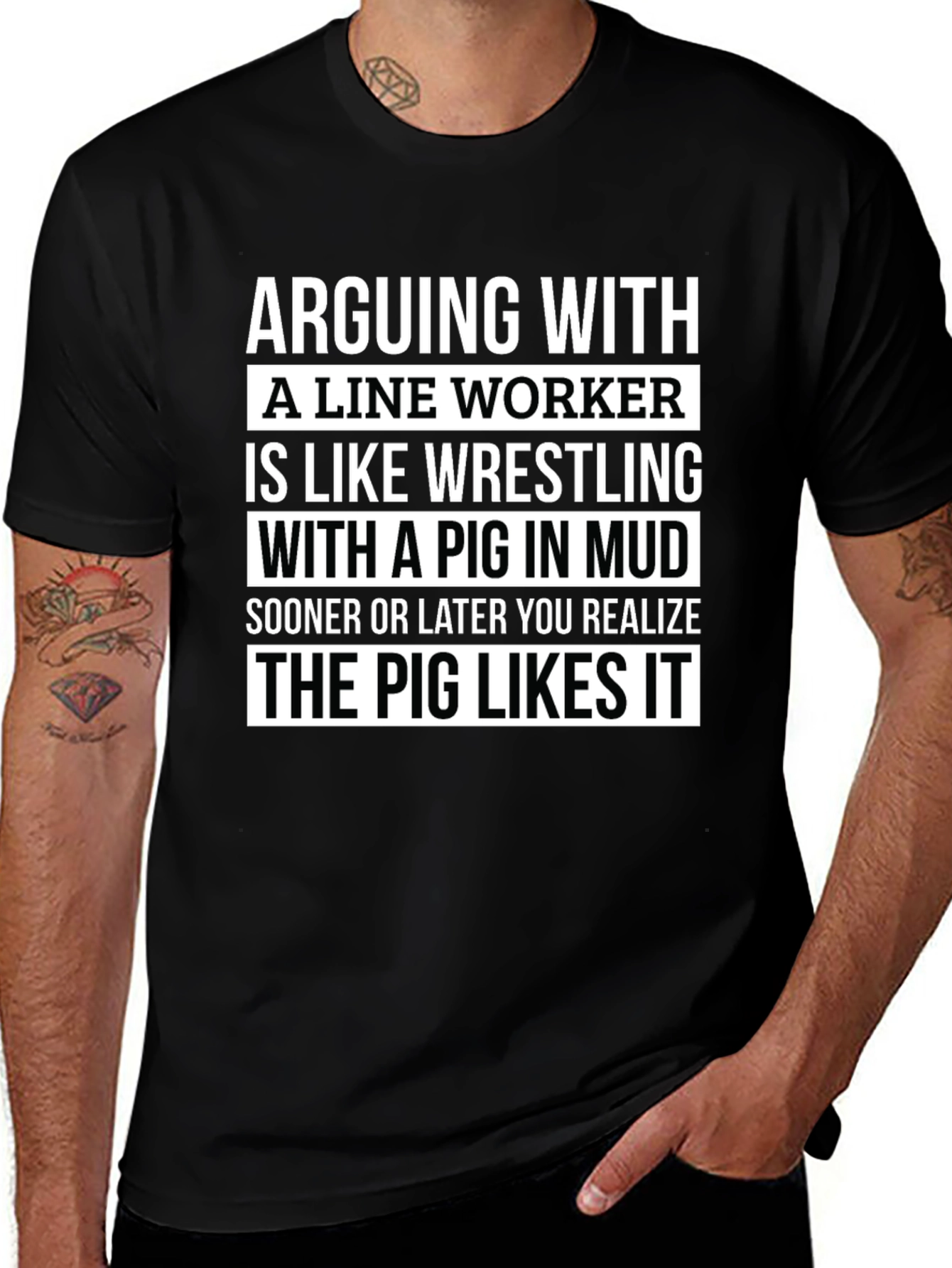Arguing with a Lineman T-Shirt Funny Work Humor