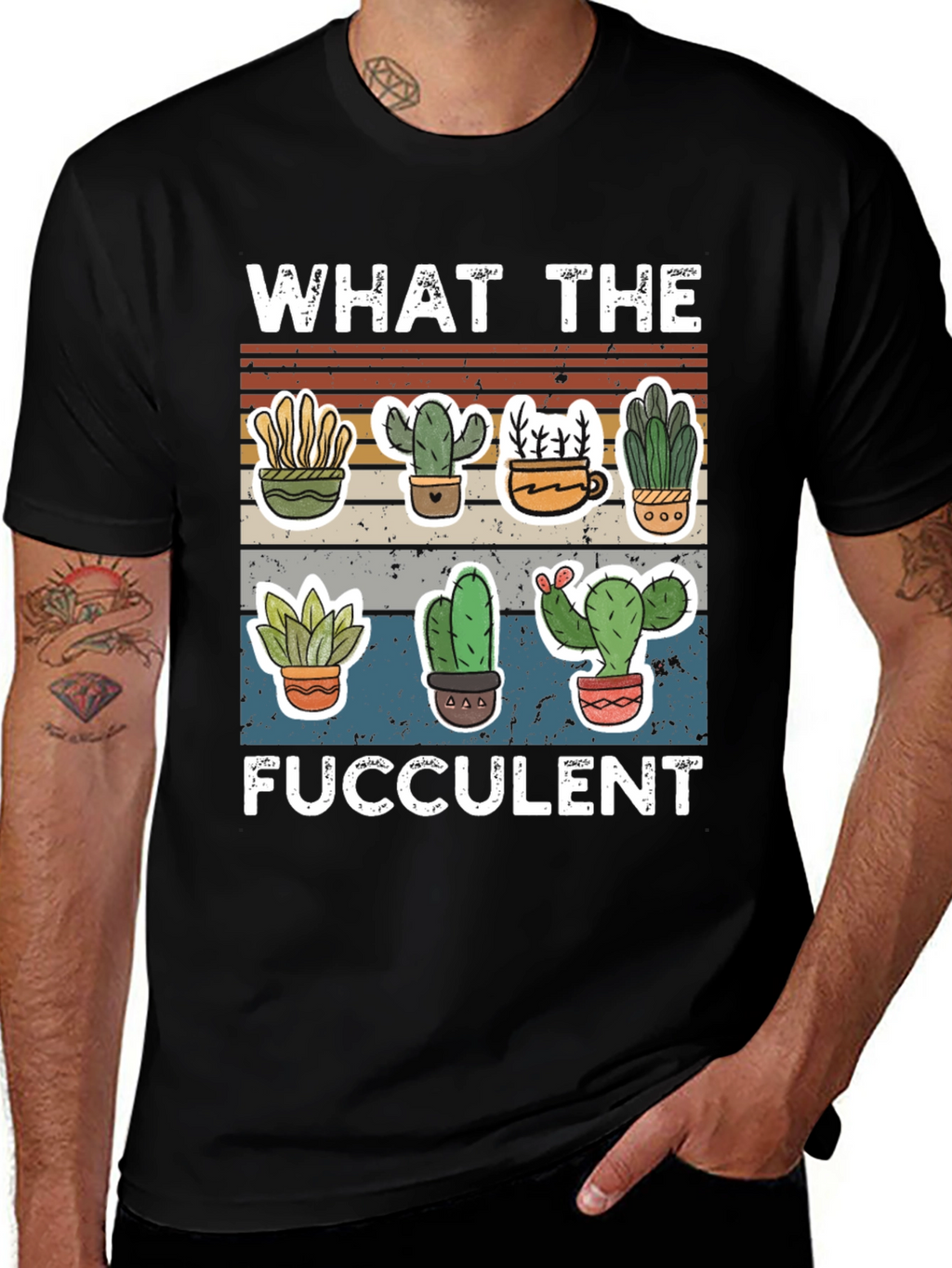 Funny Succulent T-Shirt - What the Fucculent Cactus Design