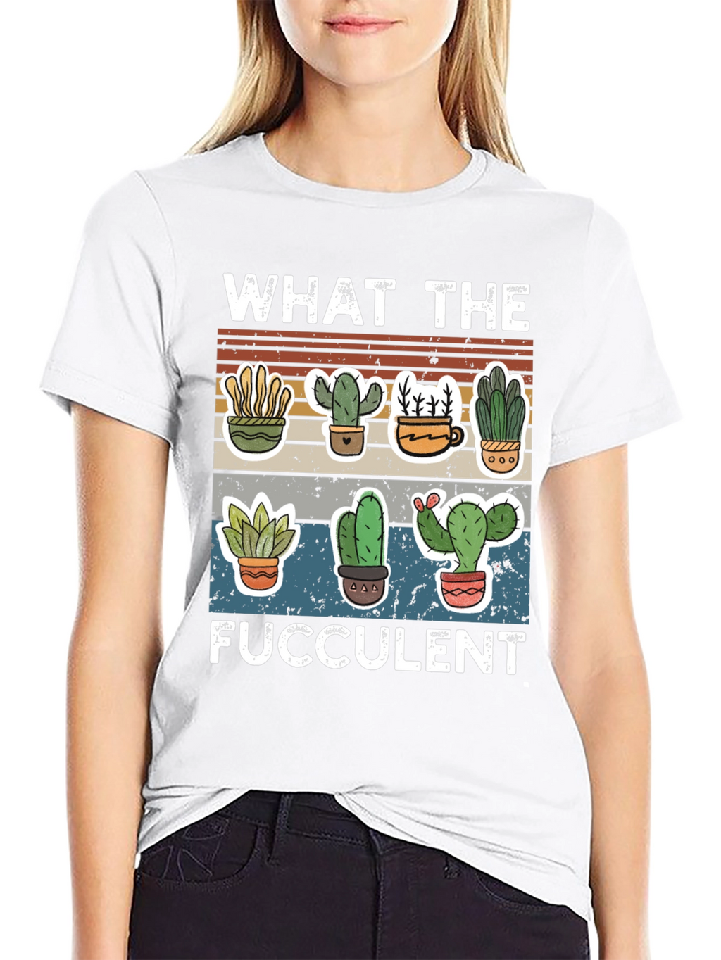 Funny Succulent T-Shirt - What the Fucculent Cactus Design