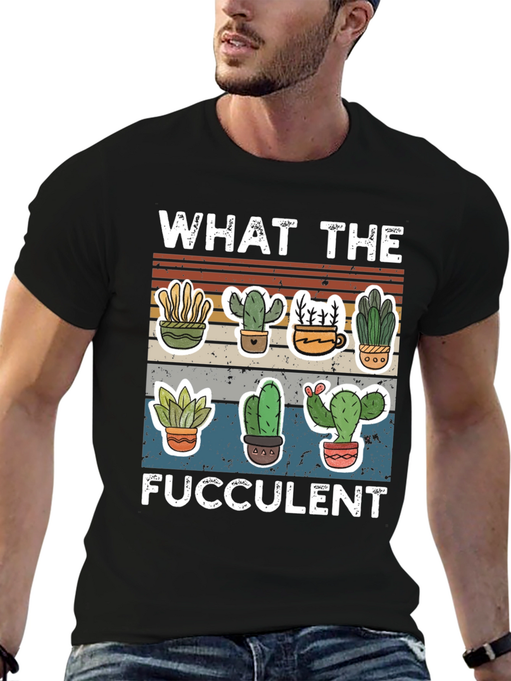 Funny Succulent T-Shirt - What the Fucculent Cactus Design