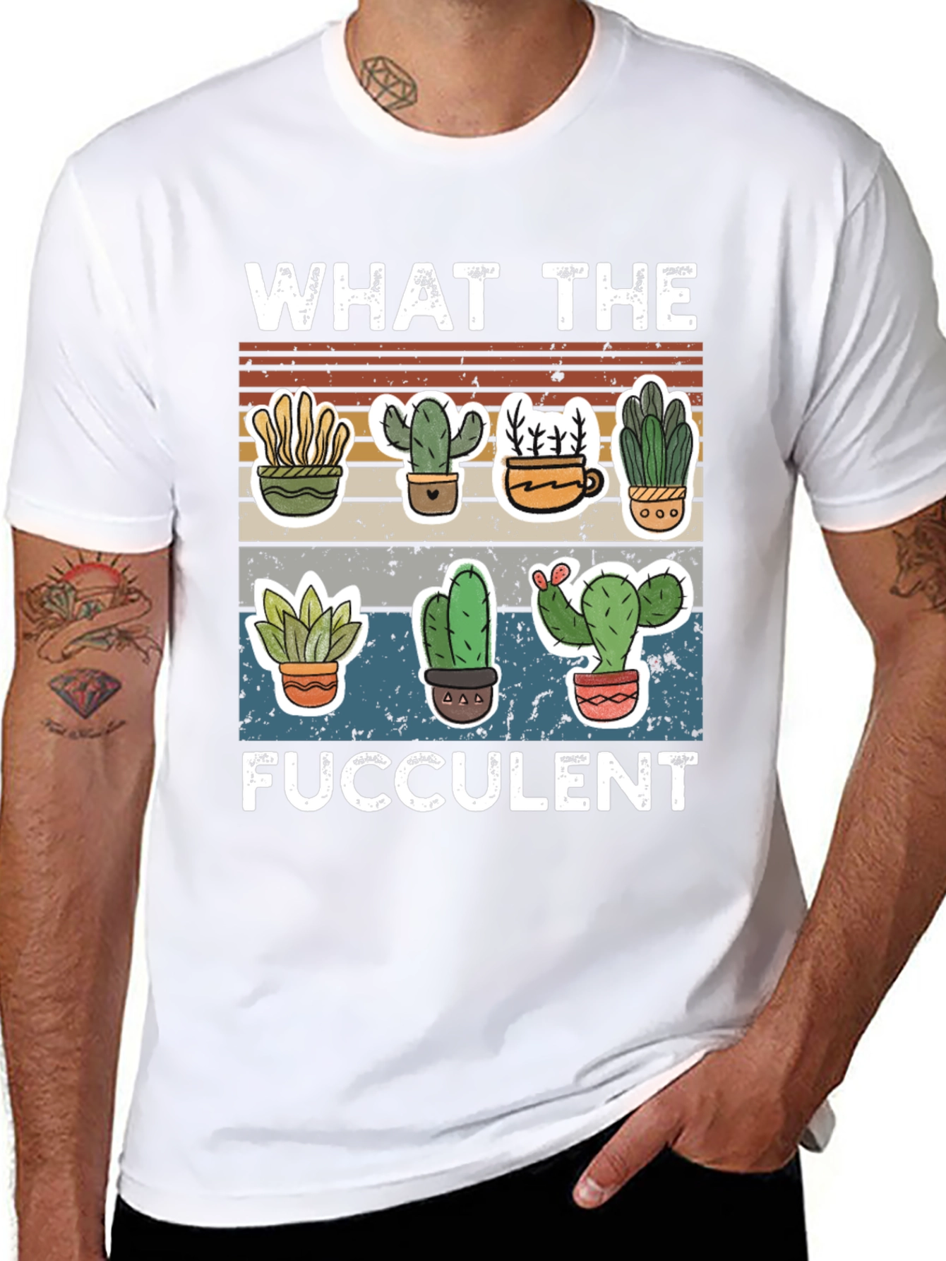 Funny Succulent T-Shirt - What the Fucculent Cactus Design
