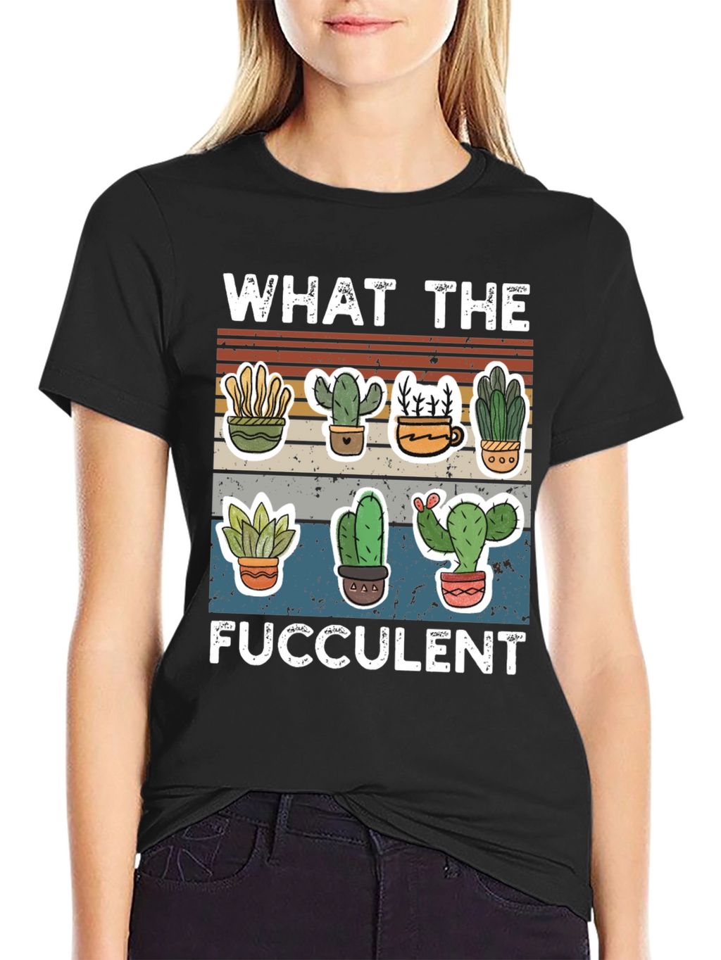 Funny Succulent T-Shirt - What the Fucculent Cactus Design