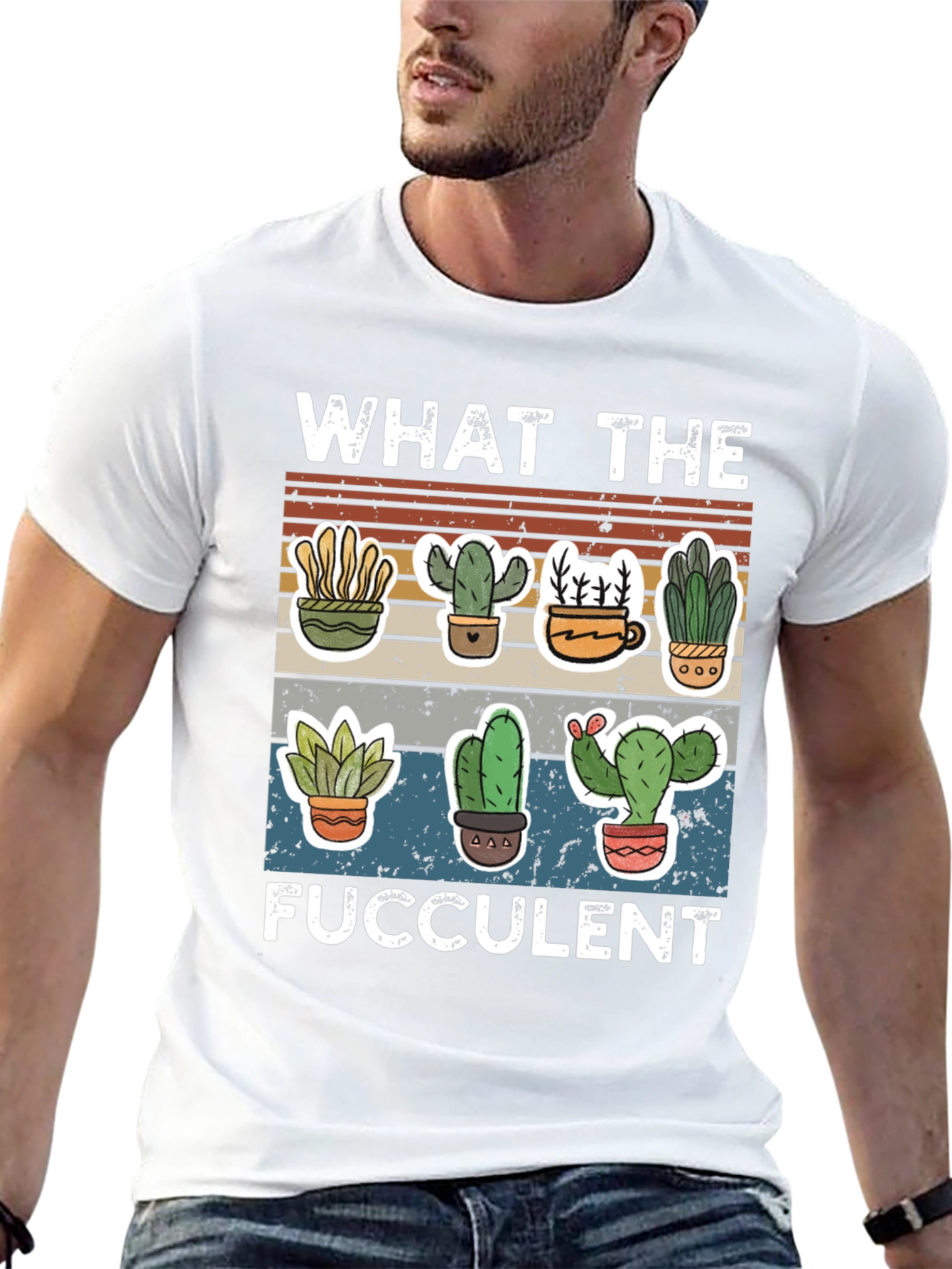 Funny Succulent T-Shirt - What the Fucculent Cactus Design
