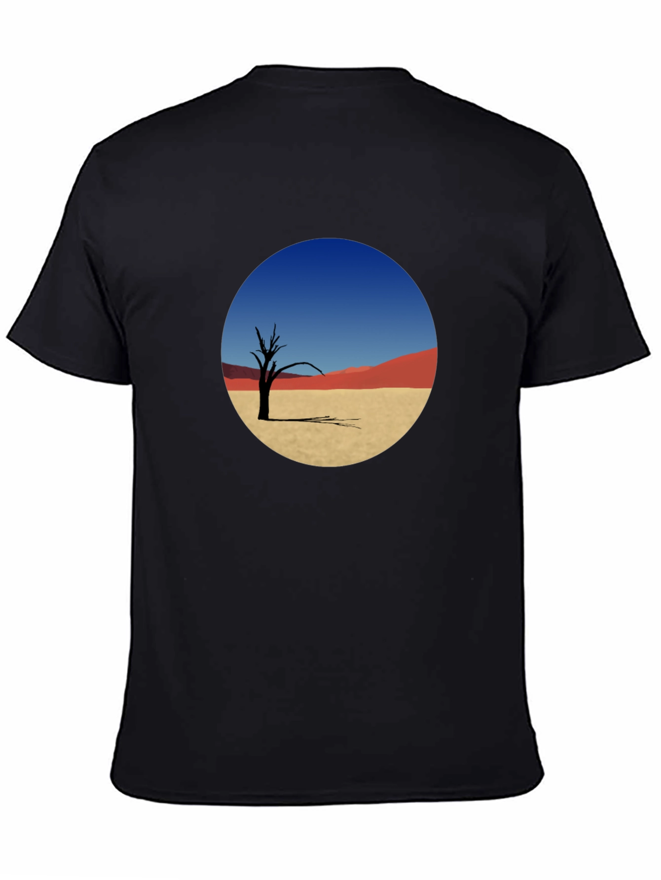 Desert Landscape Graphic Tee - Unique Mens Black T-Shirt