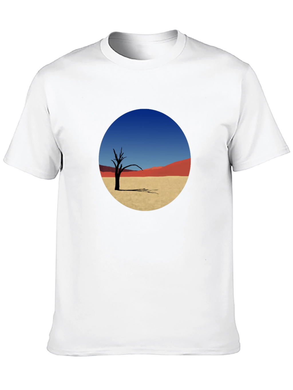Desert Landscape Graphic Tee - Unique Mens Black T-Shirt