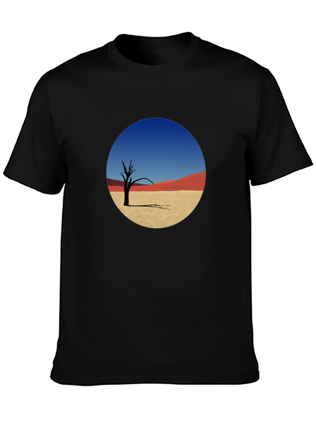 Desert Landscape Graphic Tee - Unique Mens Black T-Shirt