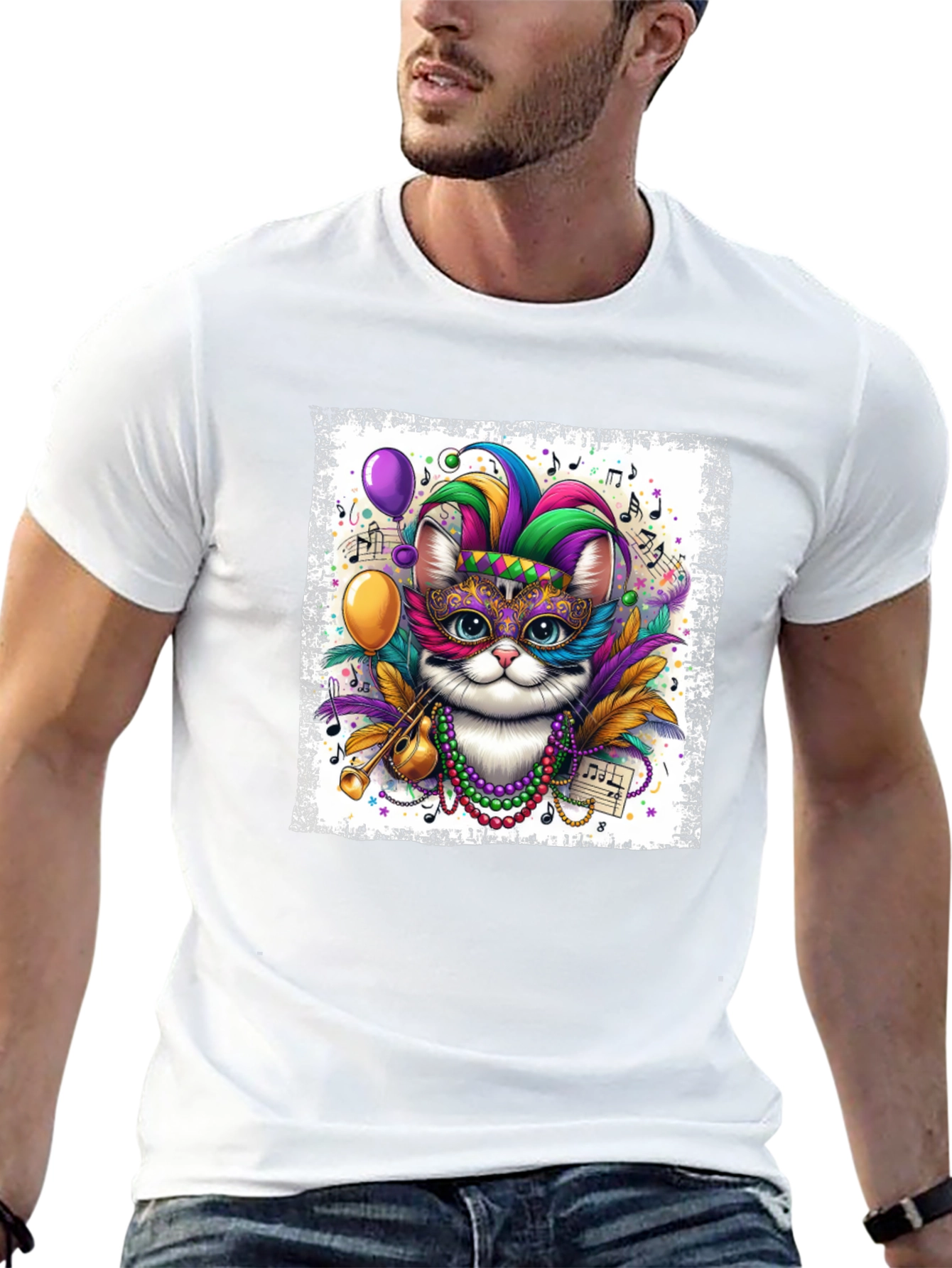 Mardi Gras Cat T-Shirt