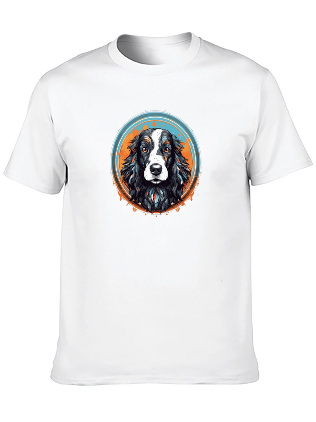 Dog Graphic T-Shirt - Black Crew Neck