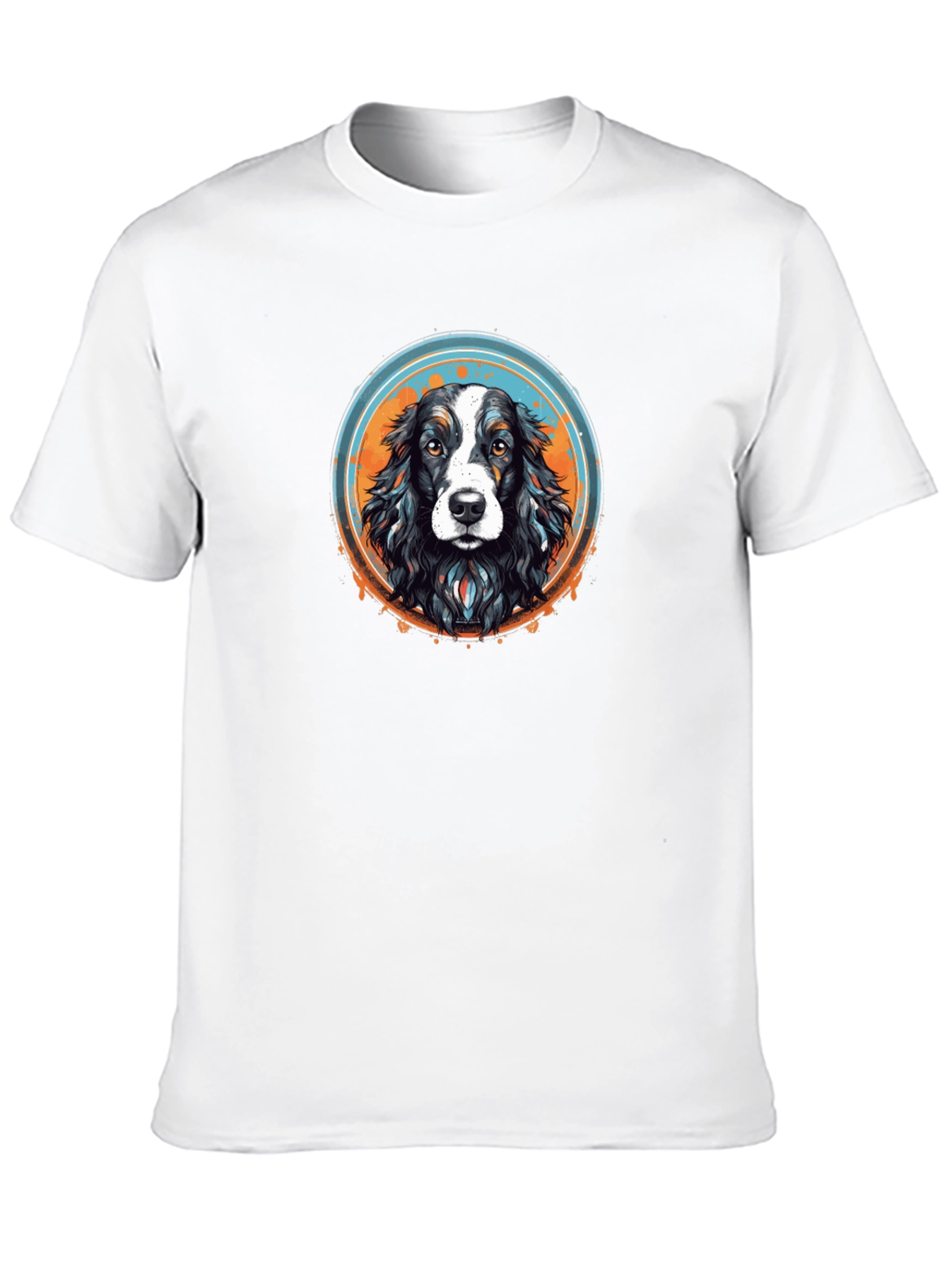 Dog Graphic T-Shirt - Black Crew Neck
