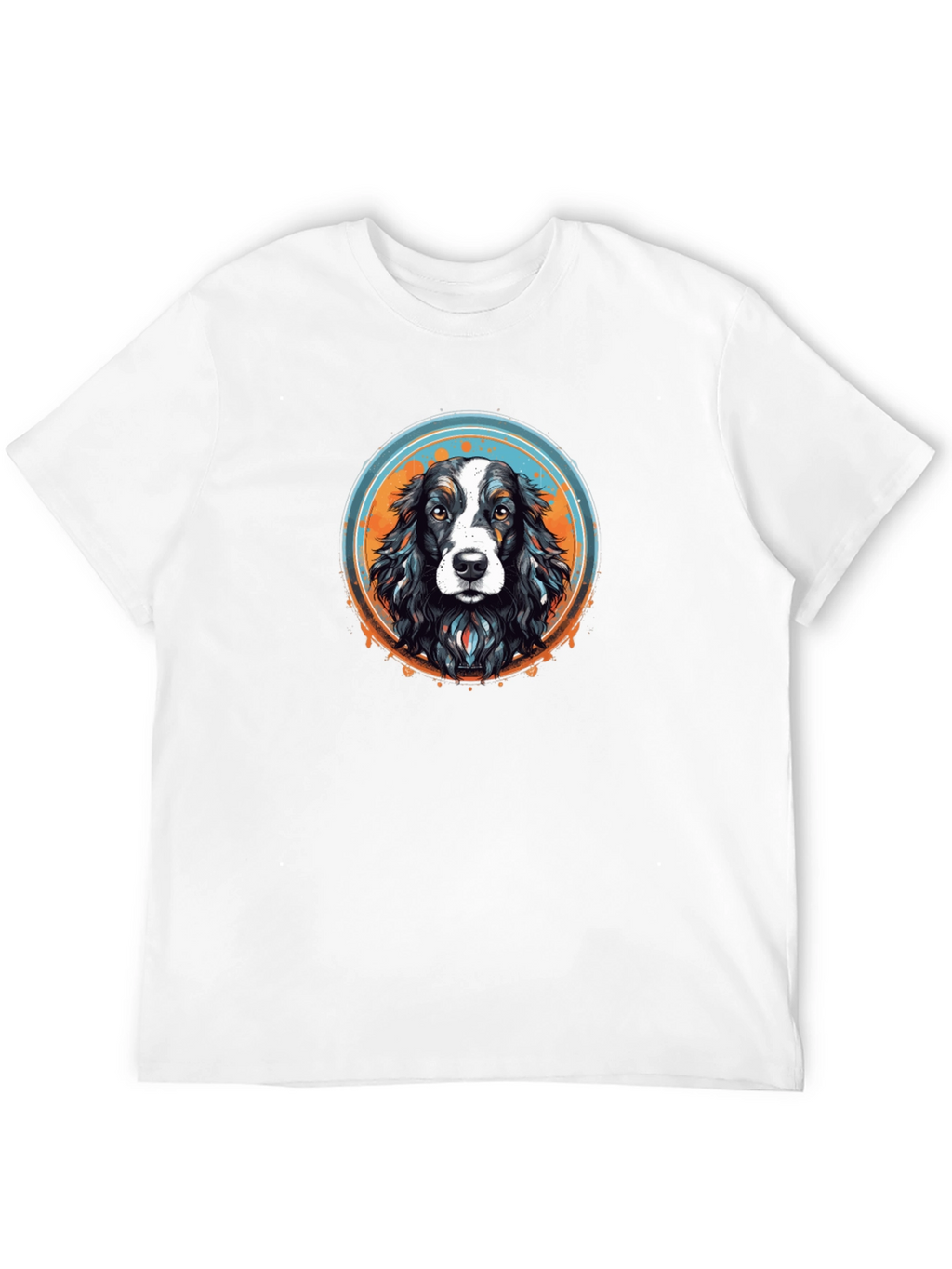 Dog Graphic T-Shirt - Black Crew Neck