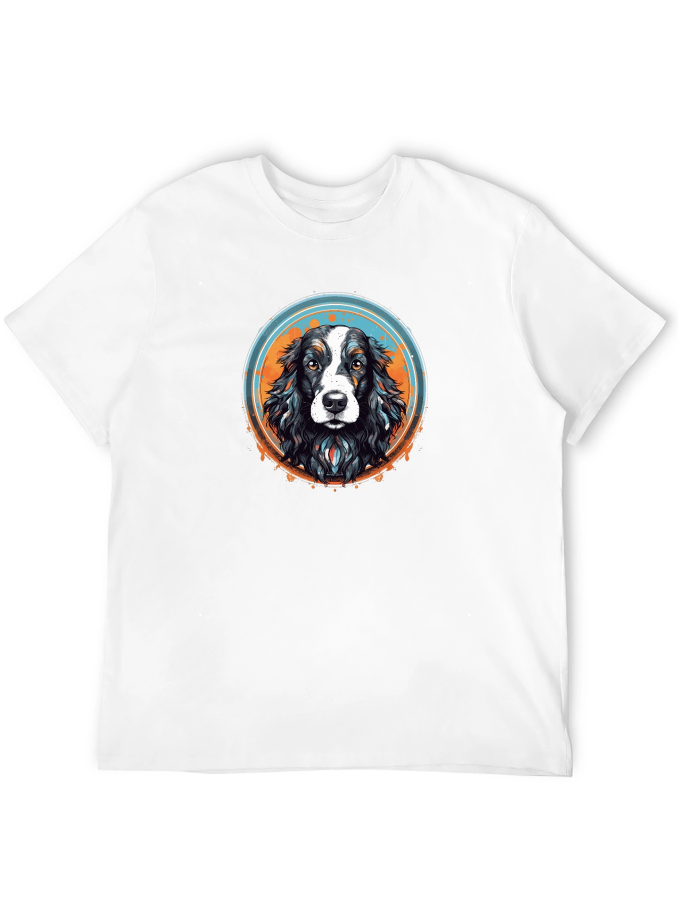 Dog Graphic T-Shirt - Black Crew Neck