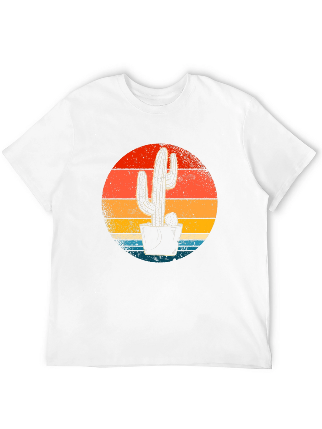 Retro Sunset Cactus Graphic Tee - Desert Vibes