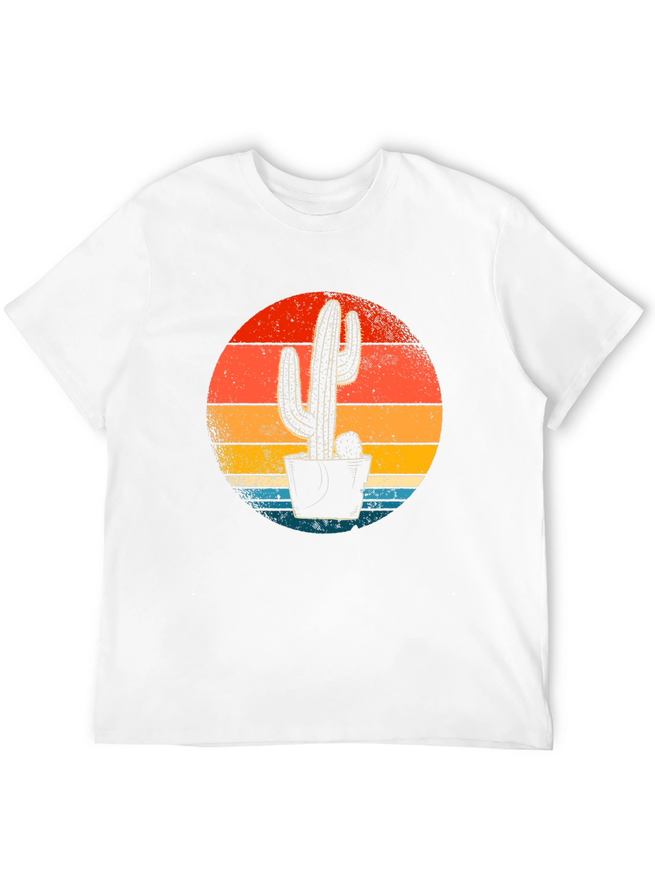 Retro Sunset Cactus Graphic Tee - Desert Vibes