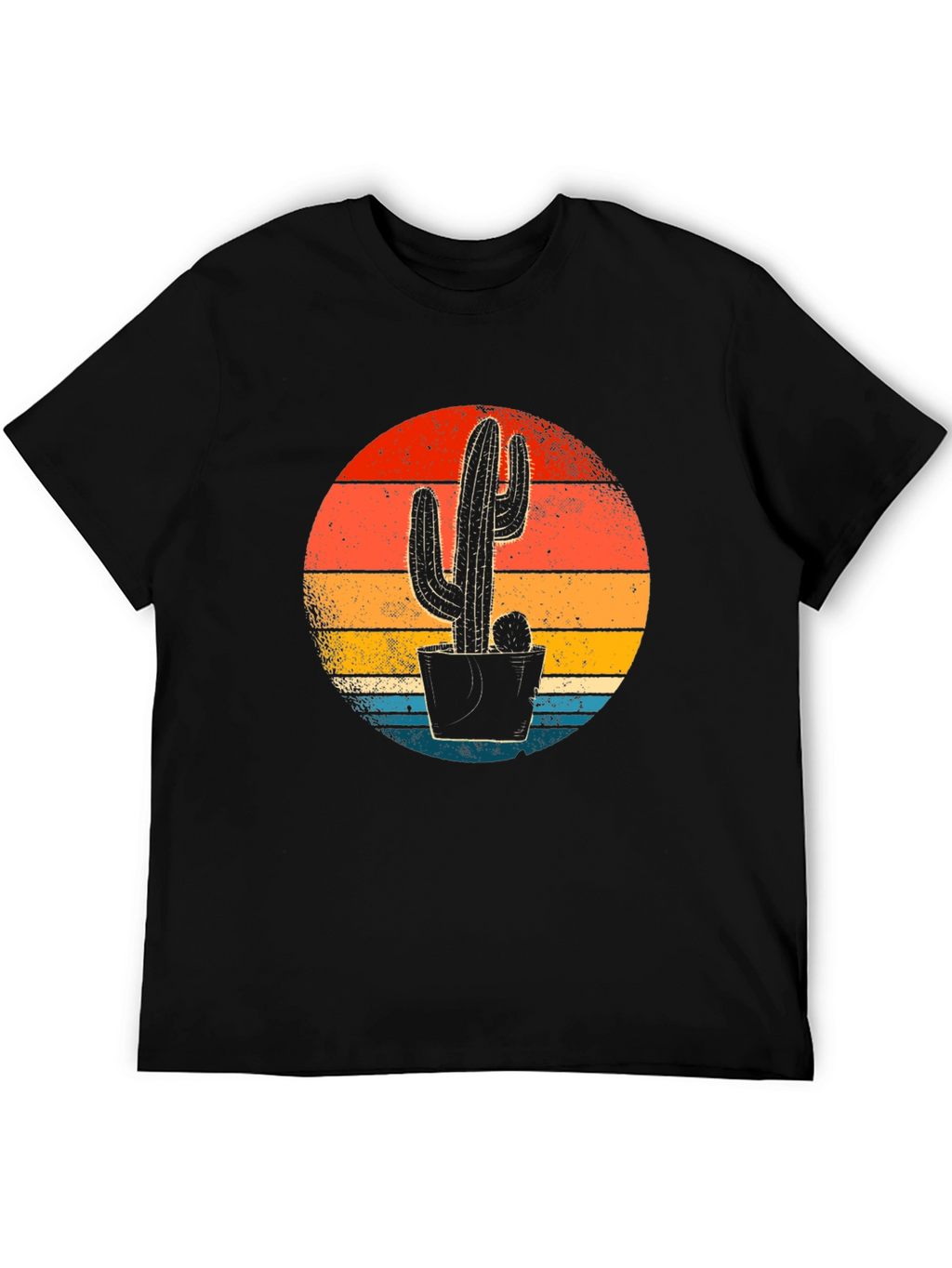Retro Sunset Cactus Graphic Tee - Desert Vibes