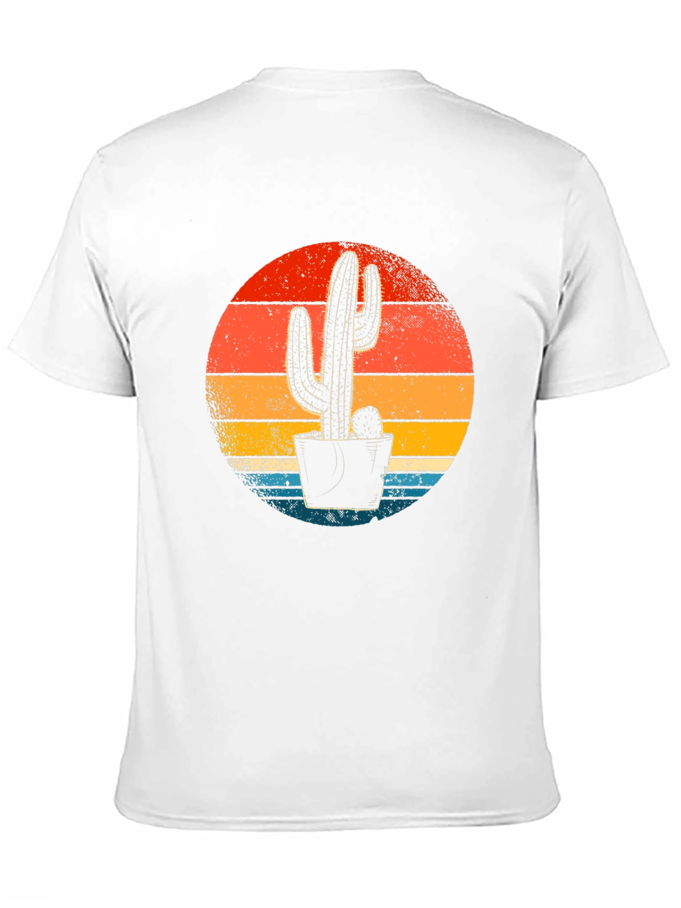Retro Sunset Cactus Graphic Tee - Desert Vibes