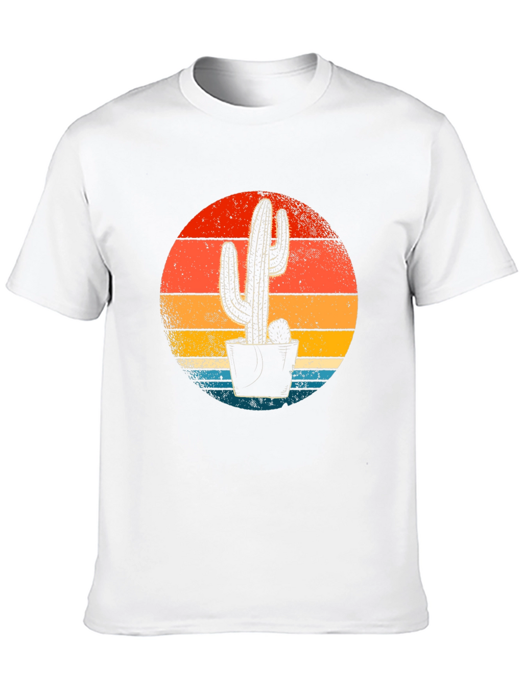 Retro Sunset Cactus Graphic Tee - Desert Vibes