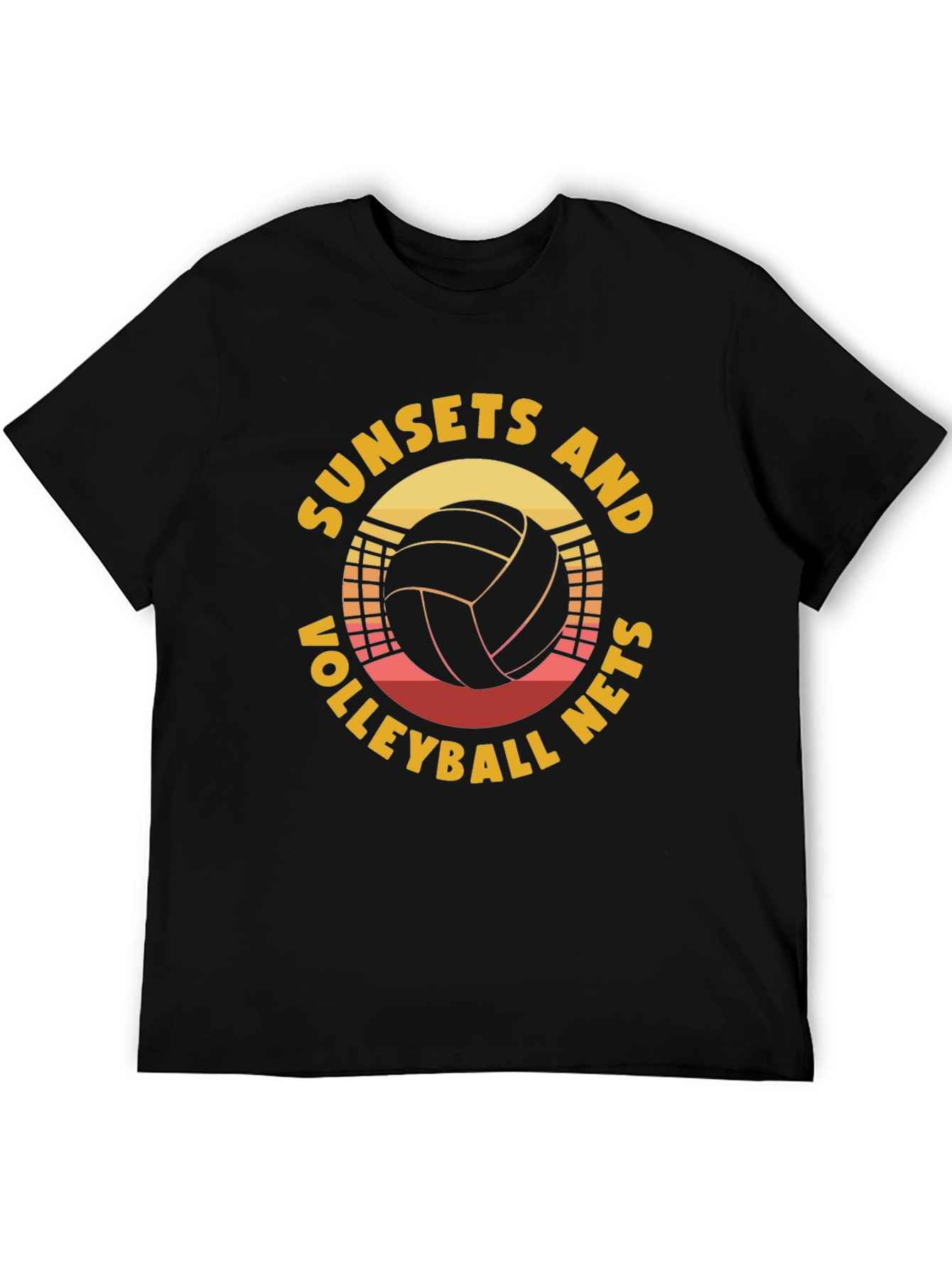 Sunset Volleyball Nets Graphic T-Shirt