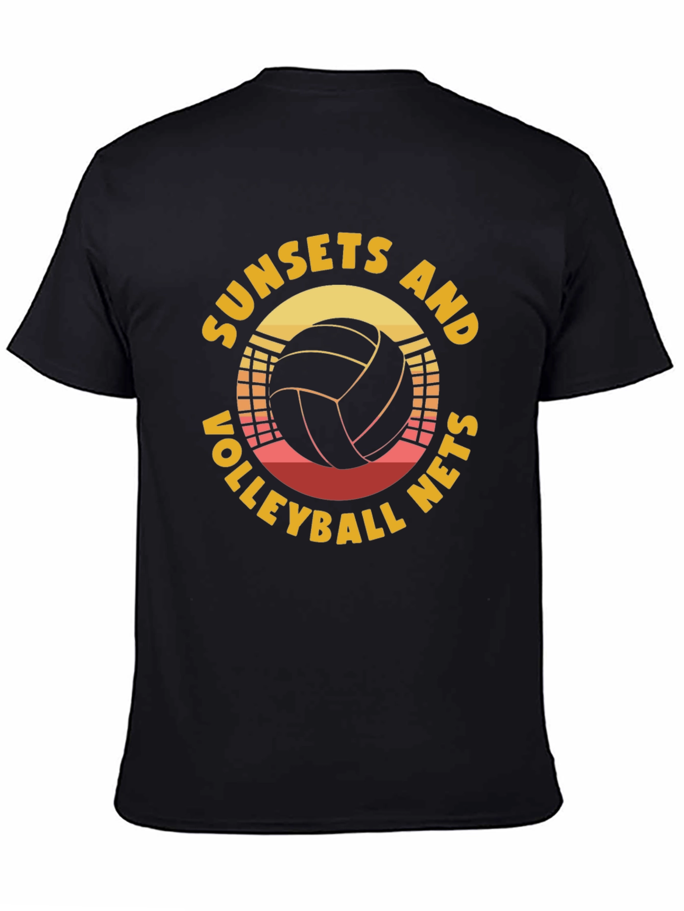Sunset Volleyball Nets Graphic T-Shirt