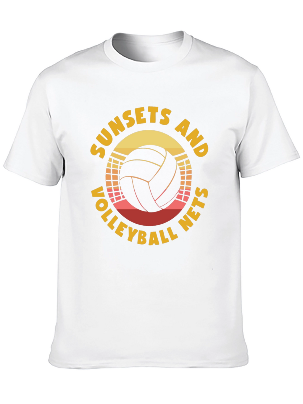 Sunset Volleyball Nets Graphic T-Shirt