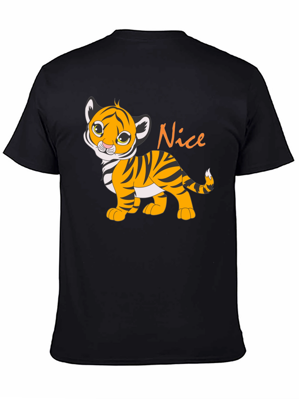 Cute Tiger Cub Nice Graphic T-Shirt - Black