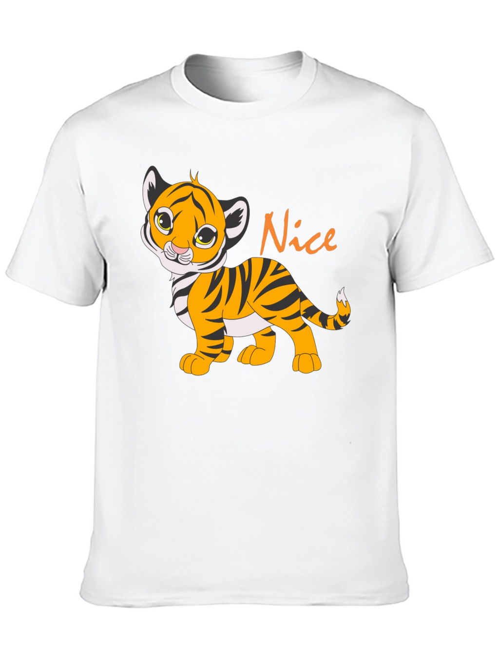 Cute Tiger Cub Nice Graphic T-Shirt - Black