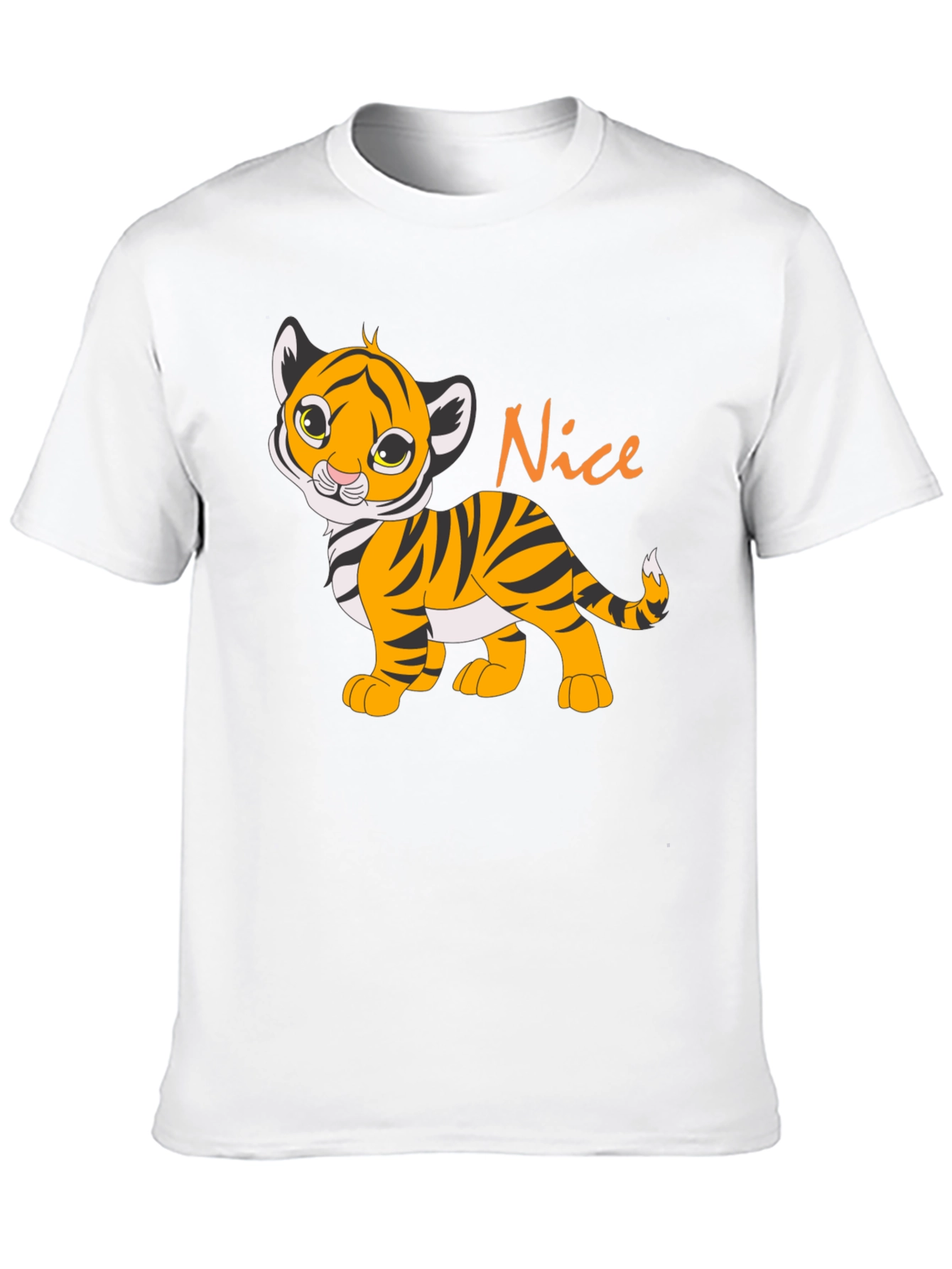 Cute Tiger Cub Nice Graphic T-Shirt - Black