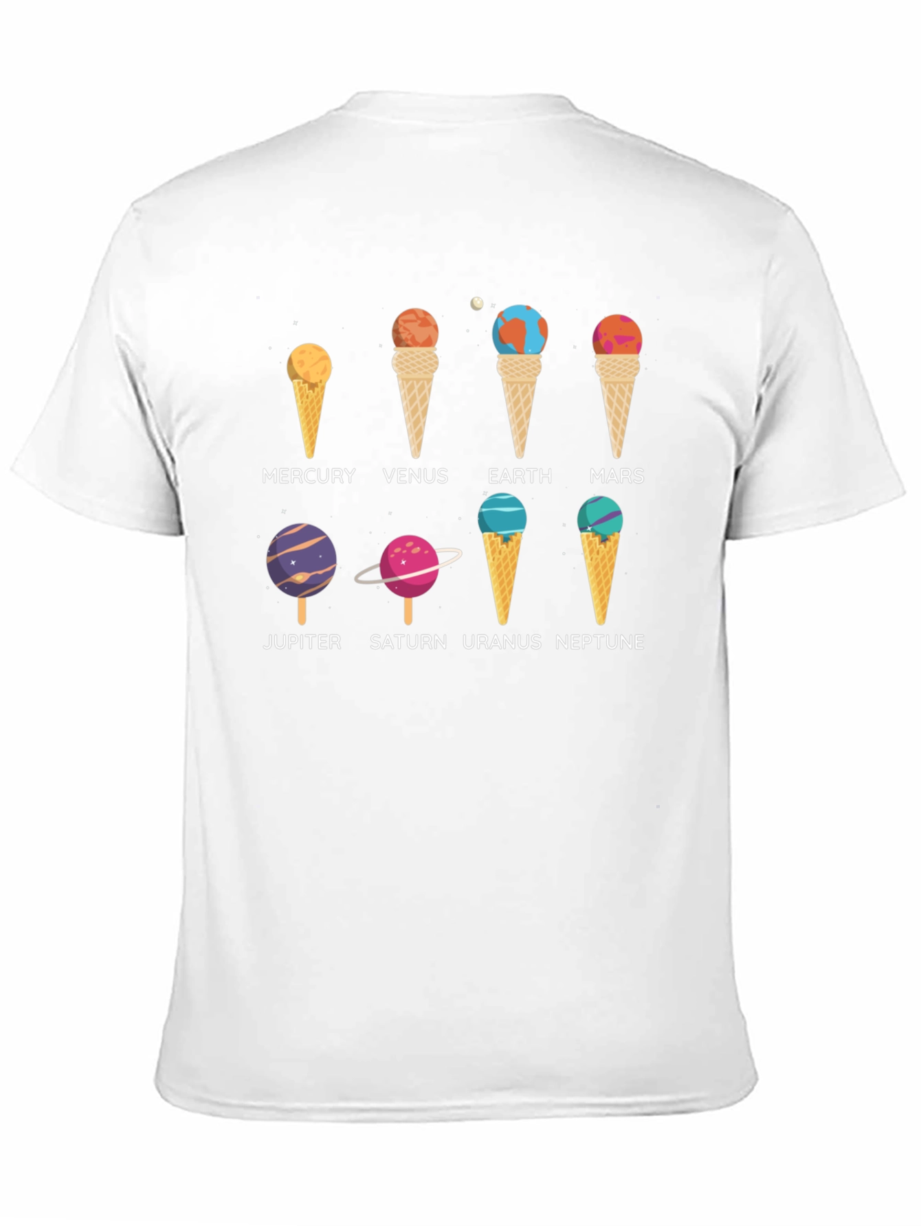 Planets Ice Cream T-Shirt - Astronomy Space Tee
