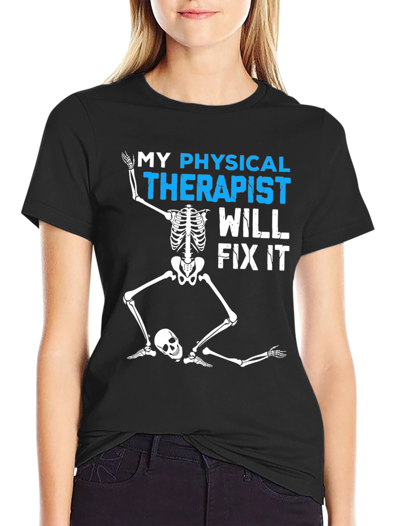 Funny Physical Therapist Skeleton T-Shirt