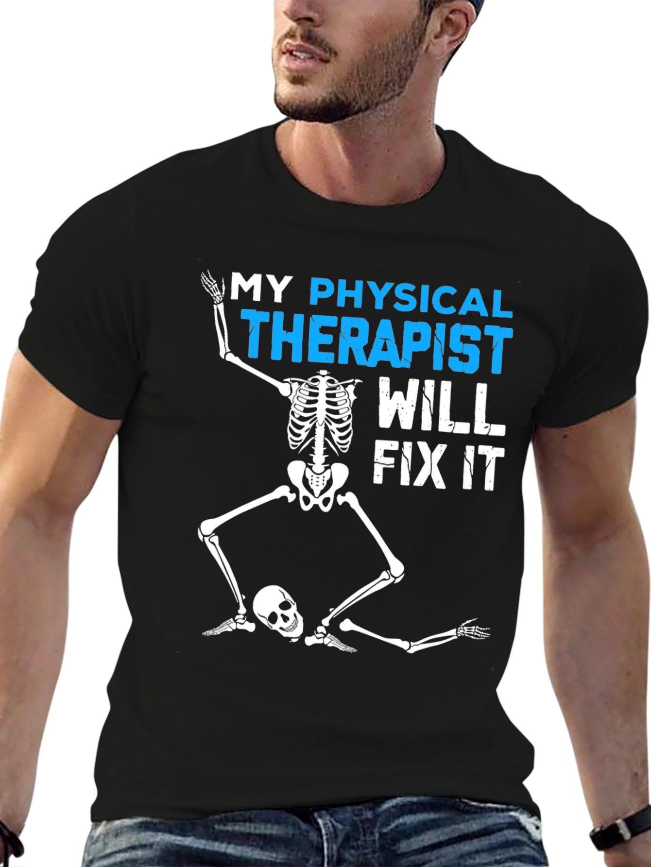 Funny Physical Therapist Skeleton T-Shirt