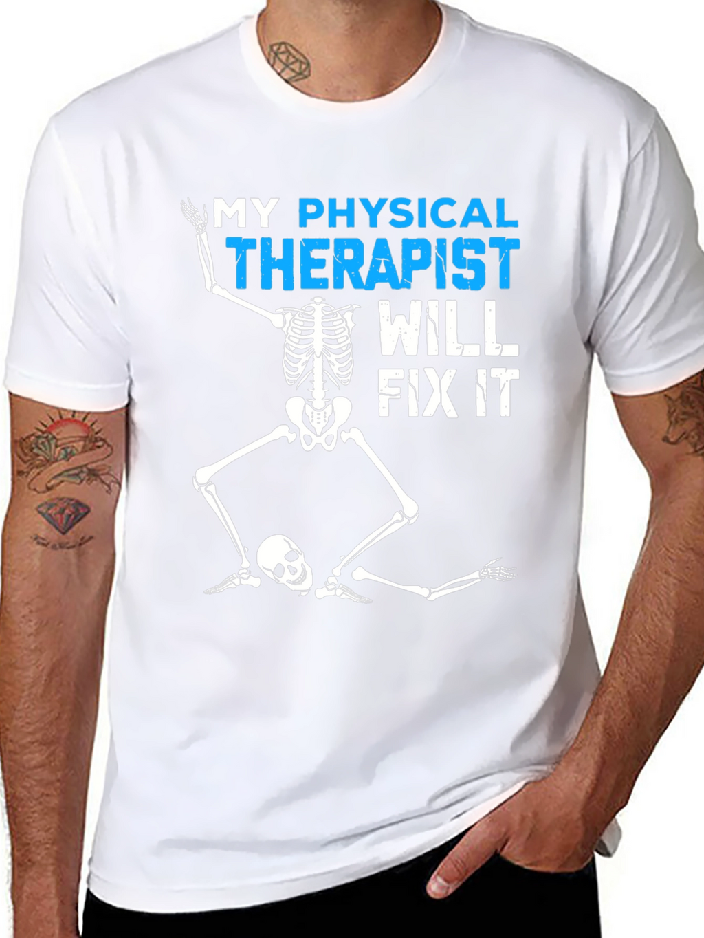 Funny Physical Therapist Skeleton T-Shirt