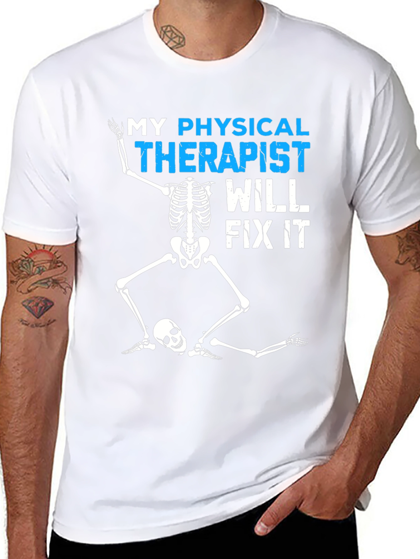 Funny Physical Therapist Skeleton T-Shirt