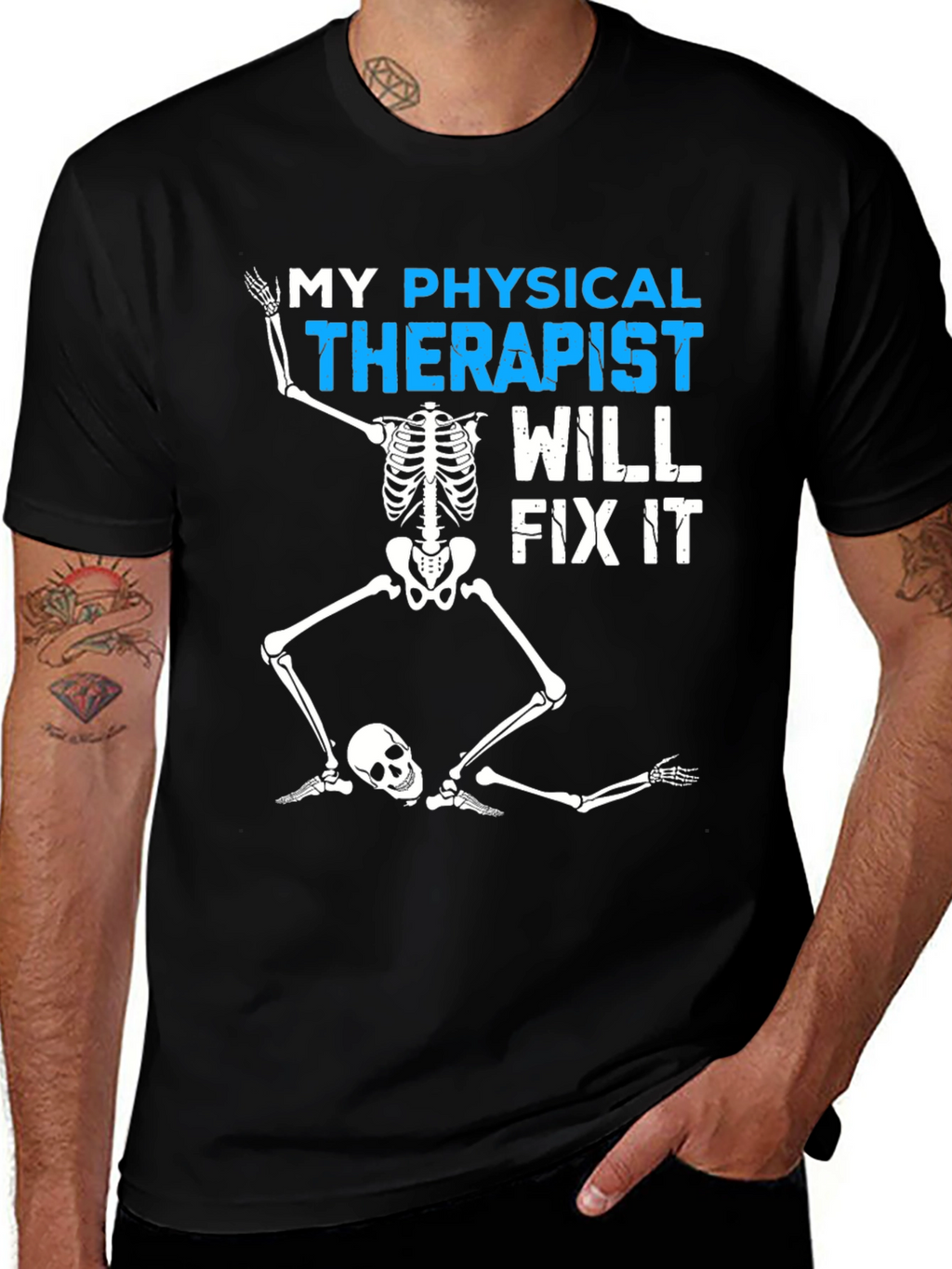 Funny Physical Therapist Skeleton T-Shirt
