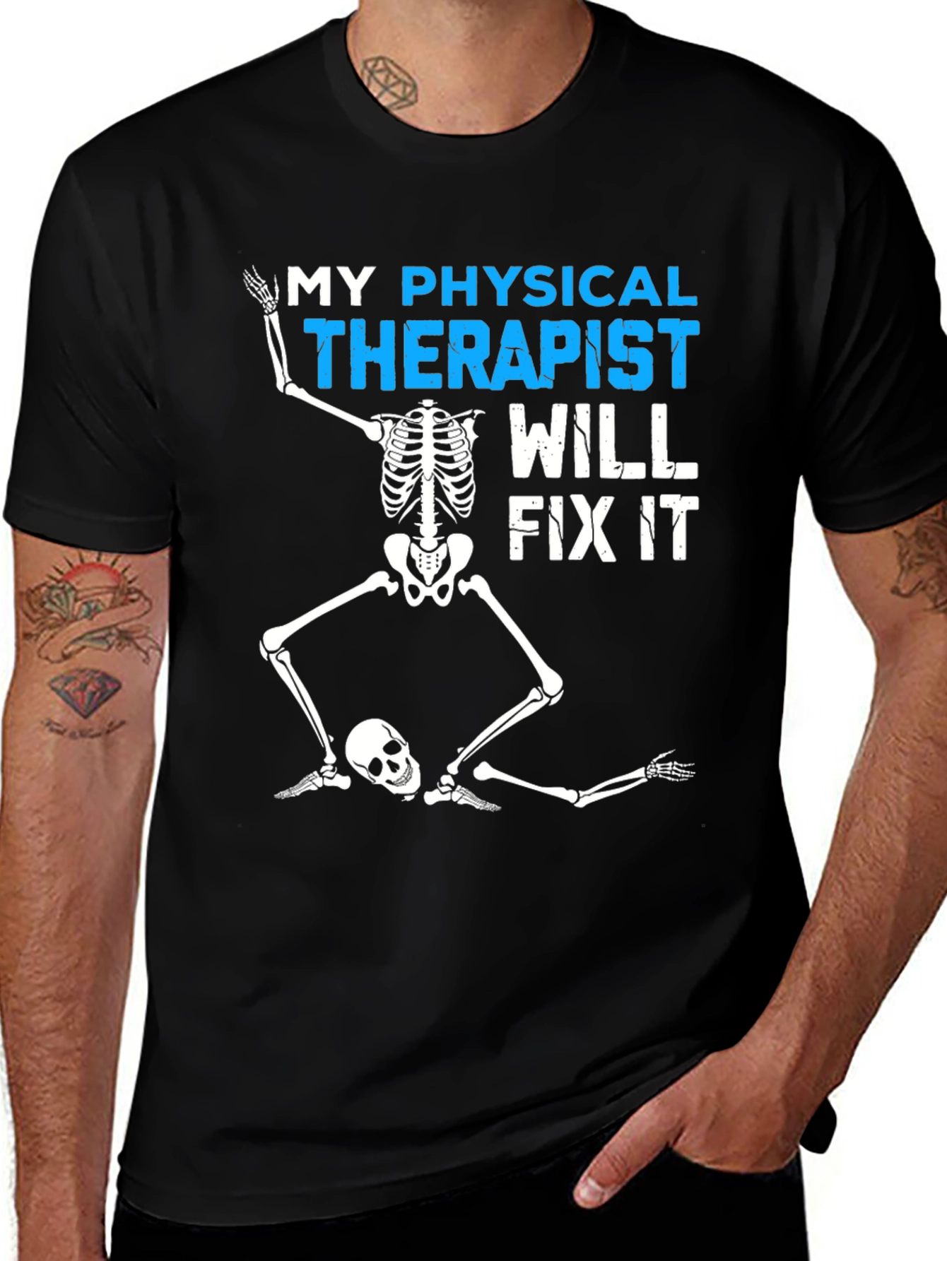 Funny Physical Therapist Skeleton T-Shirt