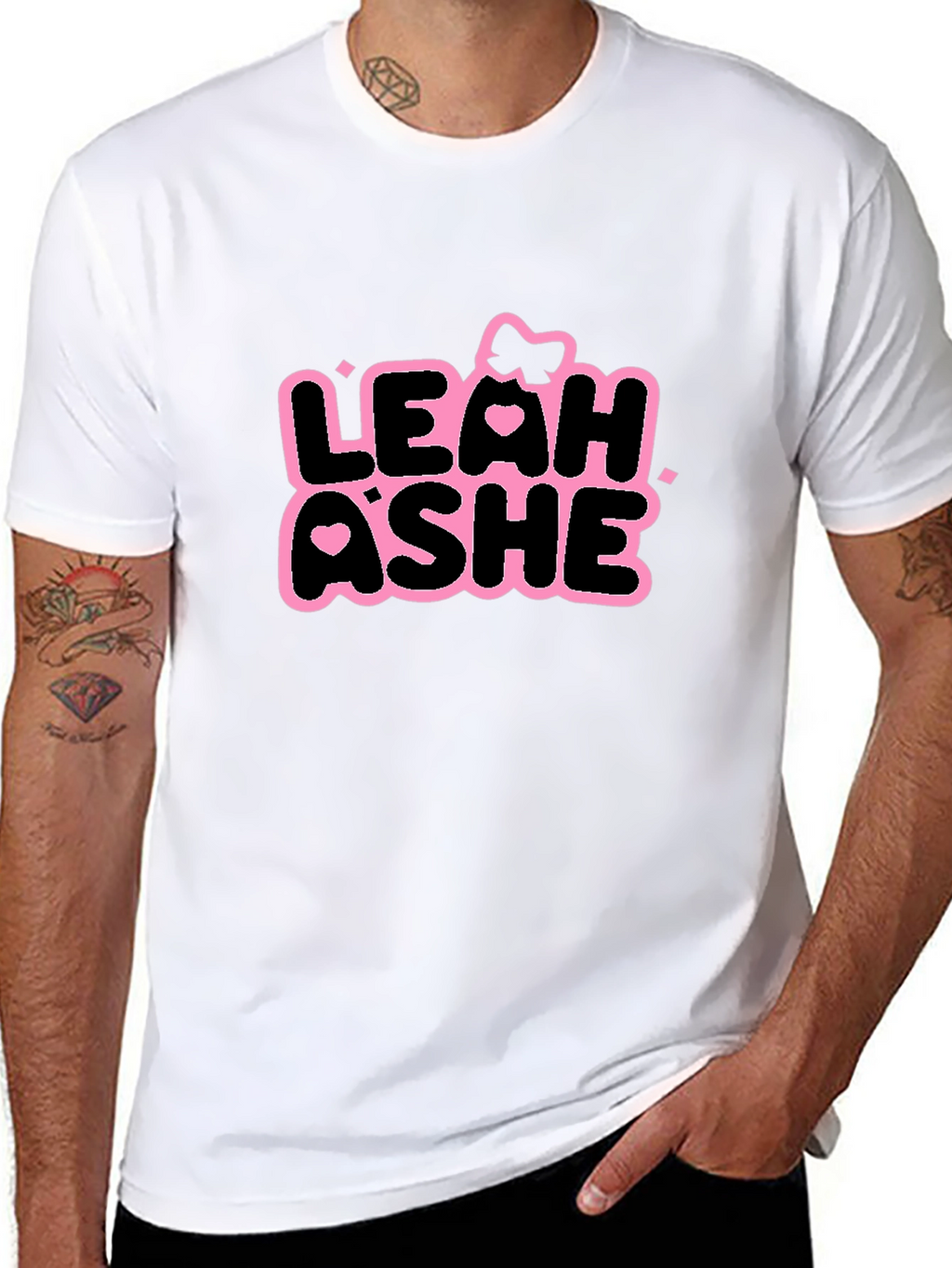 Leah Ashe Black T-Shirt - Graphic Print