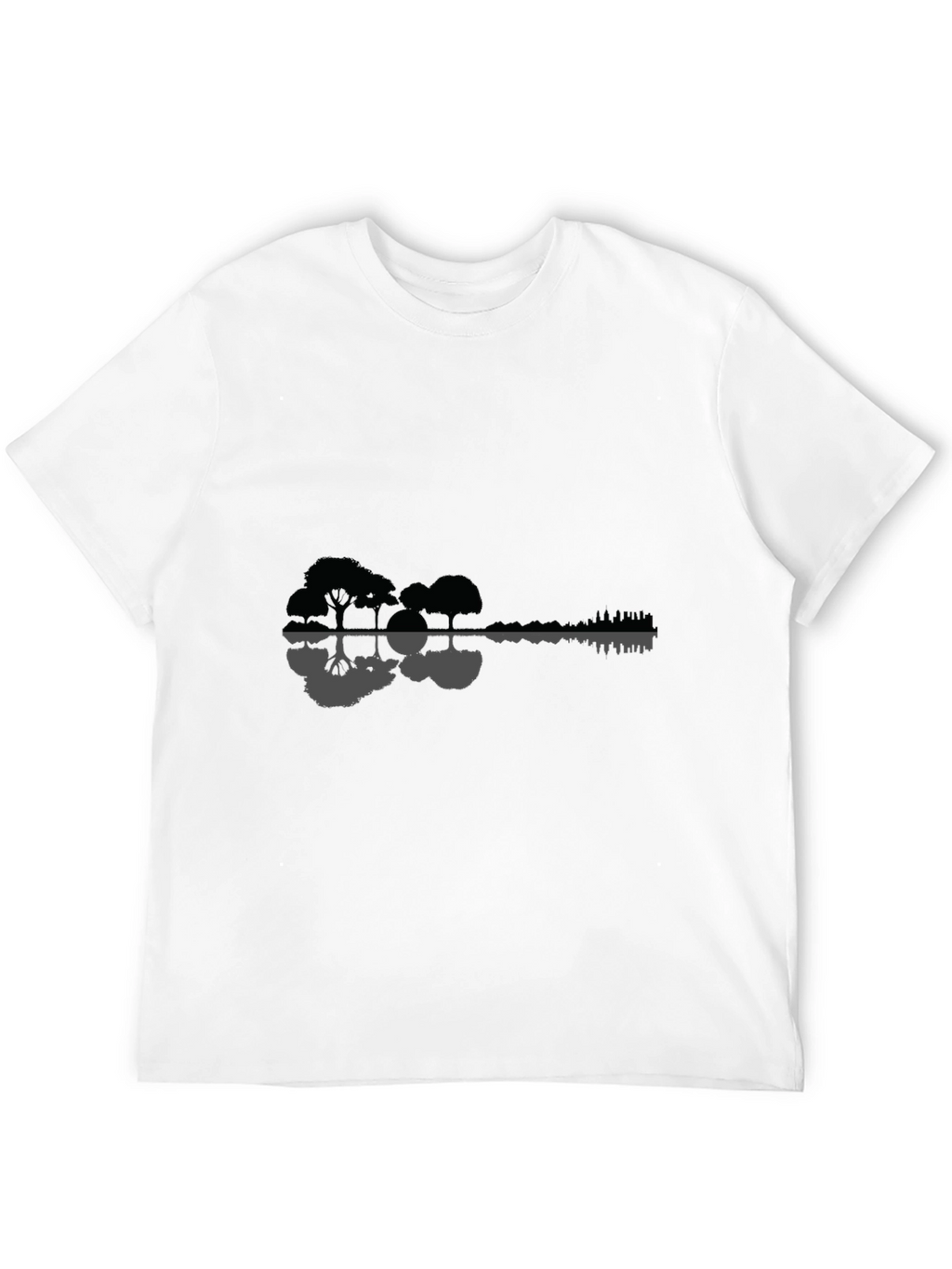 Nature Guitar Graphic Tee - Black Cotton Blend
