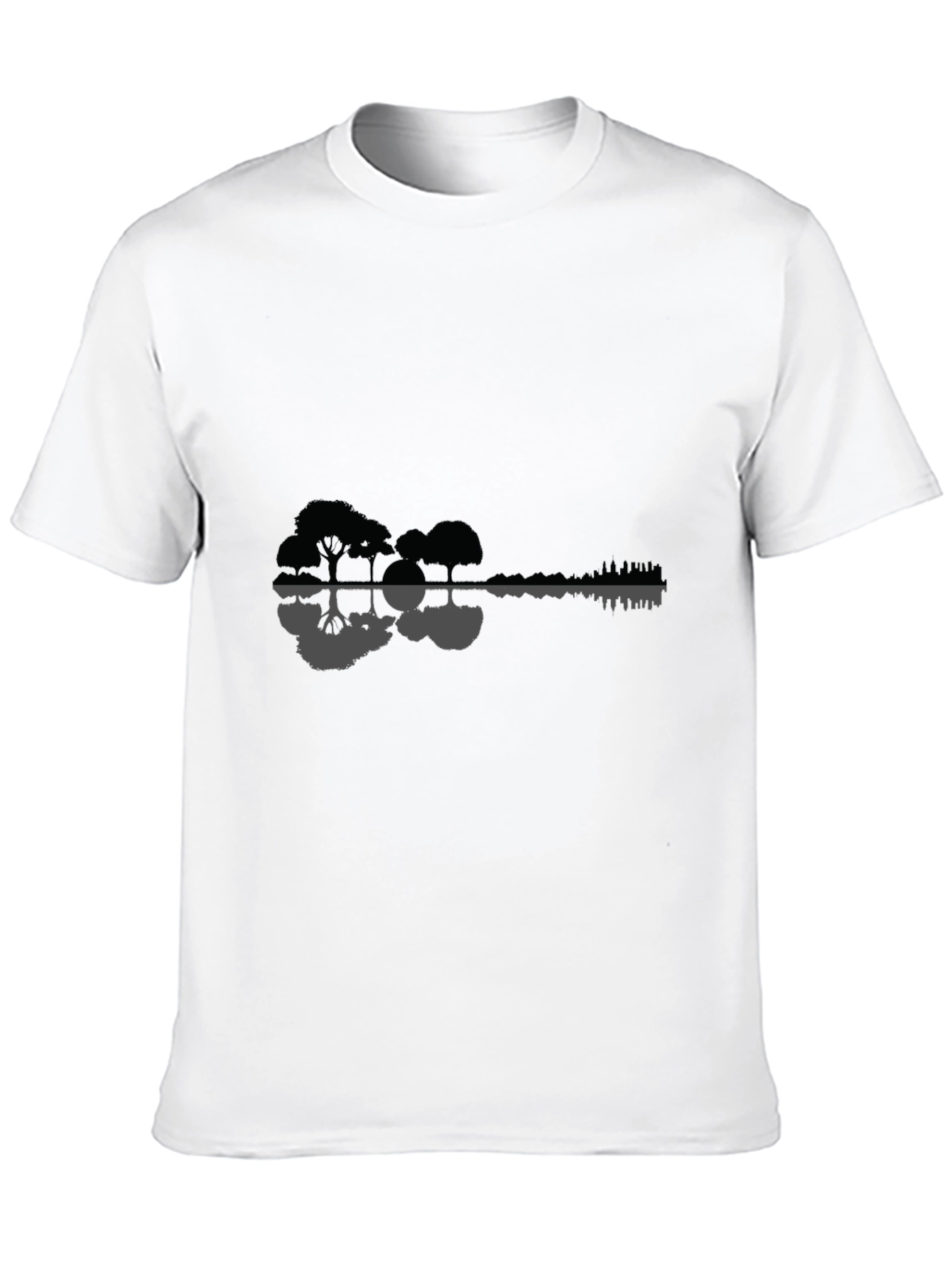 Nature Guitar Graphic Tee - Black Cotton Blend