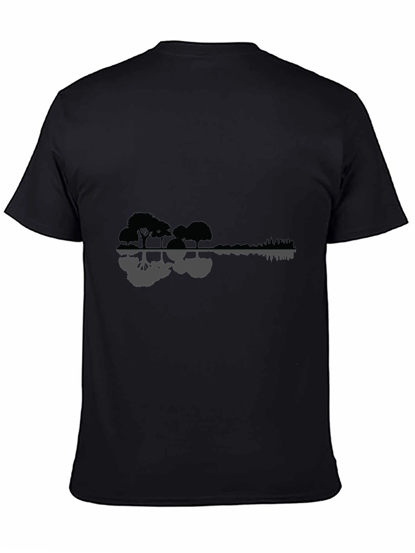 Nature Guitar Graphic Tee - Black Cotton Blend
