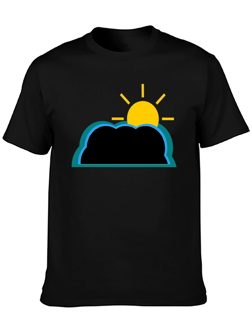 Cloud and Sun Graphic T-Shirt - Black