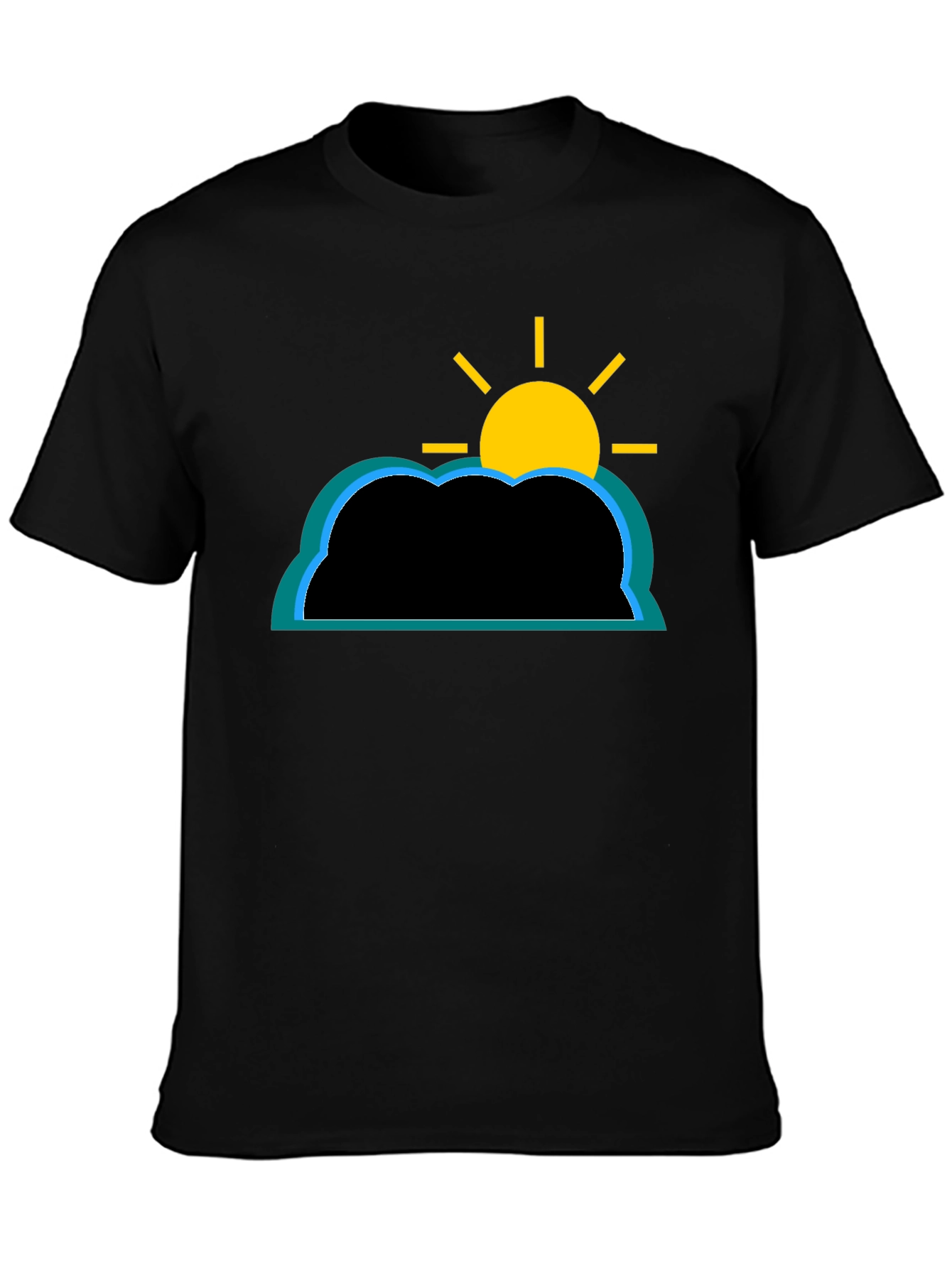 Cloud and Sun Graphic T-Shirt - Black