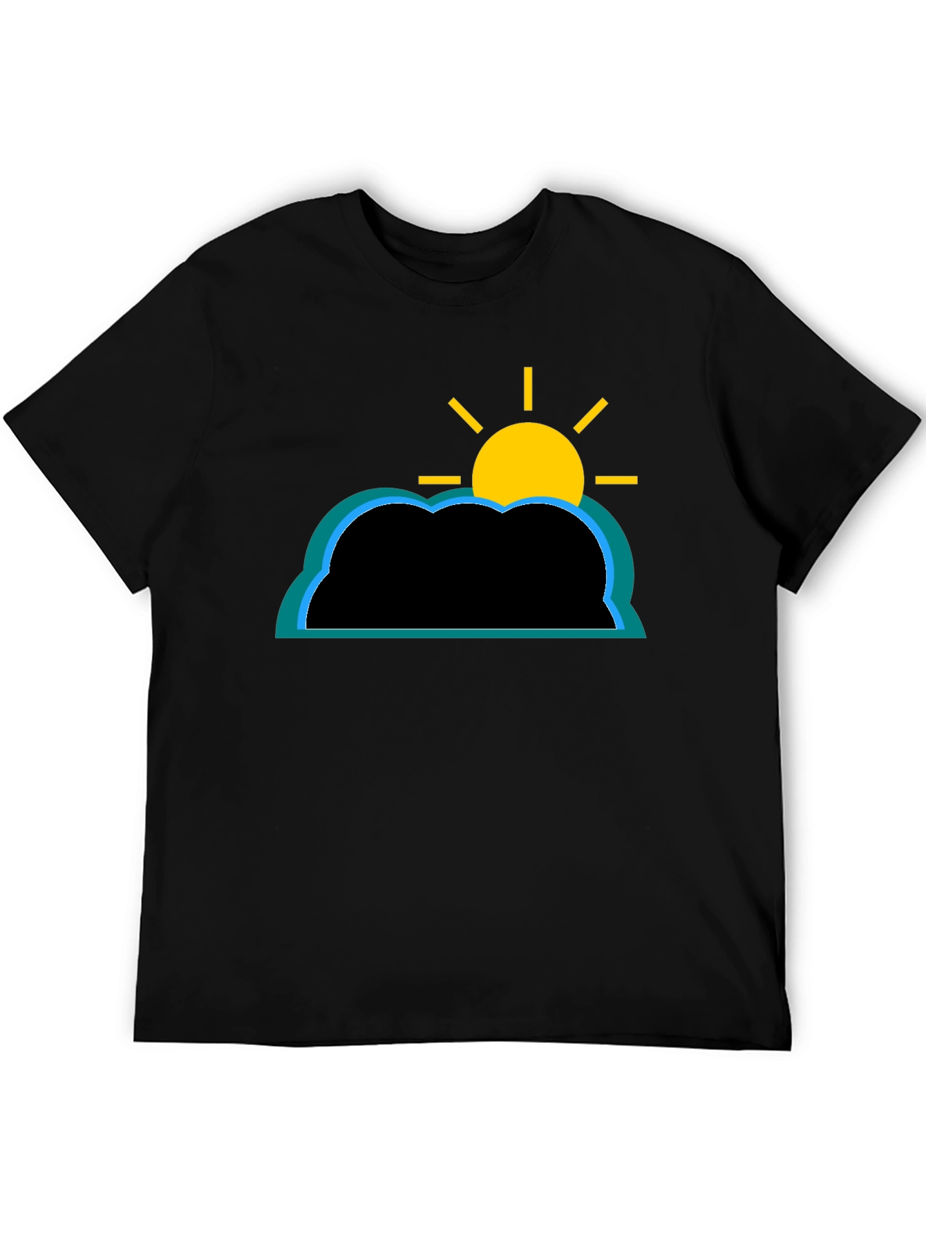 Cloud and Sun Graphic T-Shirt - Black