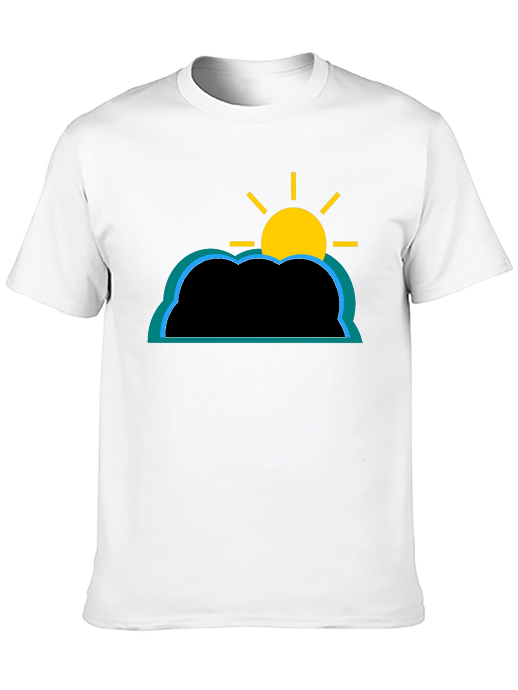 Cloud and Sun Graphic T-Shirt - Black