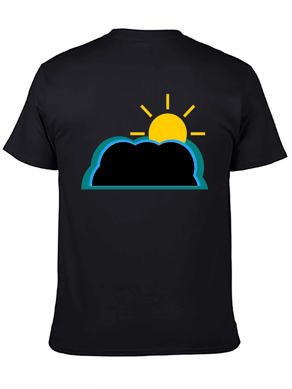 Cloud and Sun Graphic T-Shirt - Black