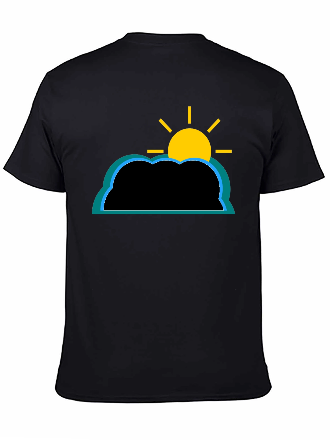 Cloud and Sun Graphic T-Shirt - Black