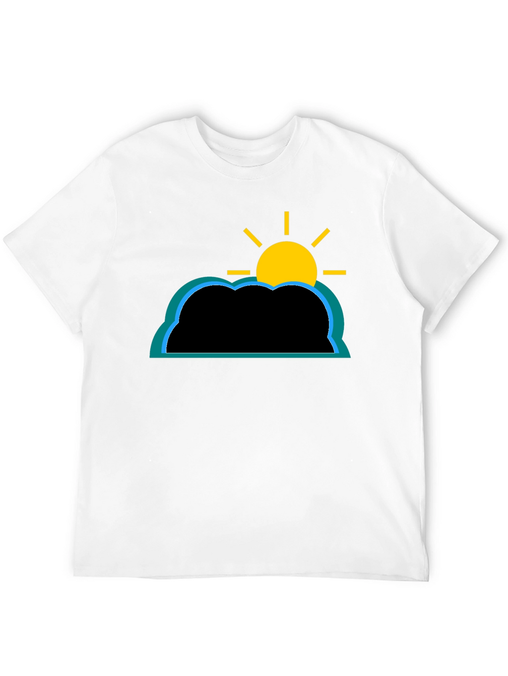 Cloud and Sun Graphic T-Shirt - Black