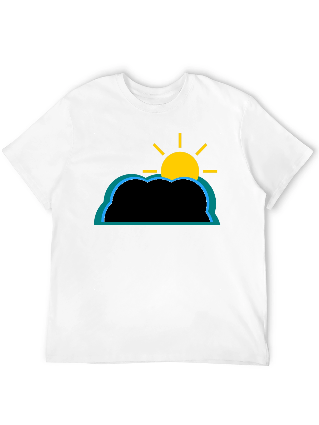 Cloud and Sun Graphic T-Shirt - Black